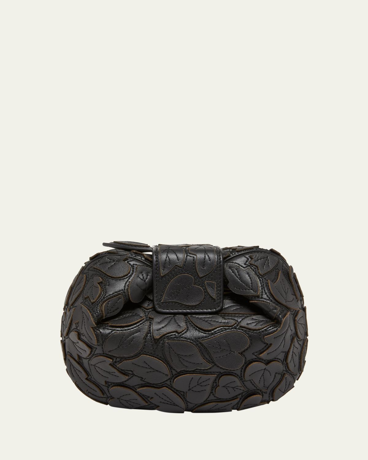 Gabriela Hearst Demi Leaf Applique Nappa Leather Clutch Bag