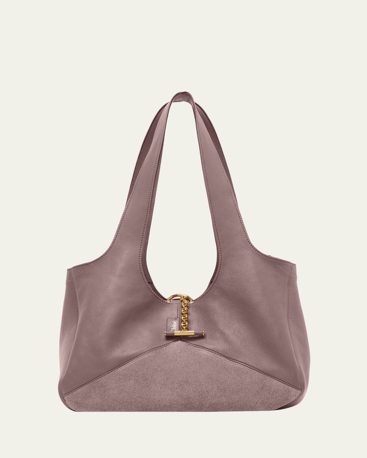 Chloe Balloon East-West Tote Bag in Leather & Suede