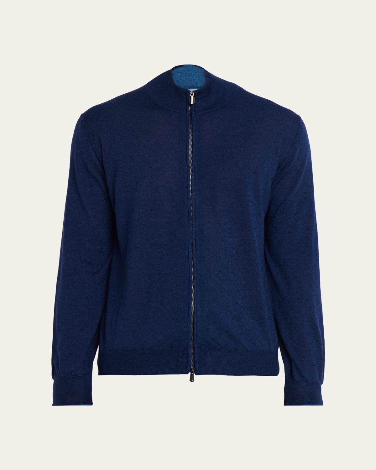 Cesare Attolini Men's Cashmere Mock Neck Full-Zip Sweater