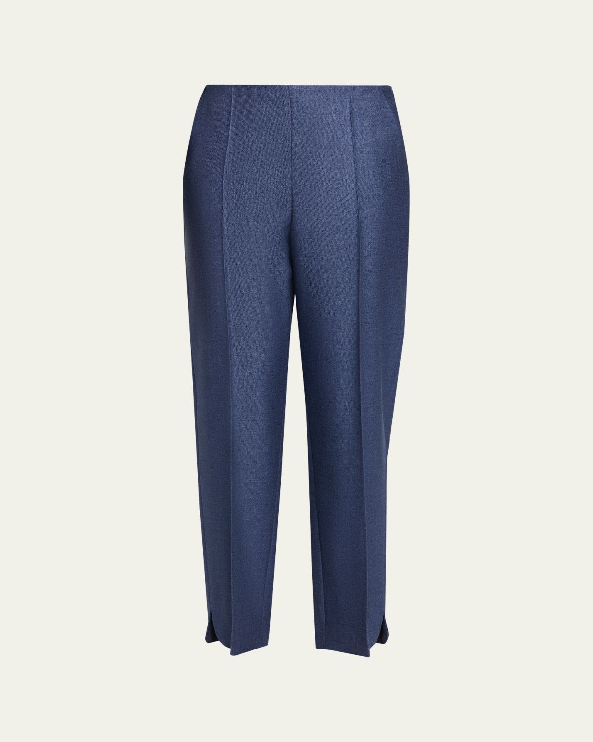 Giorgio Armani Silk Straight-Leg Ankle Slit Trousers