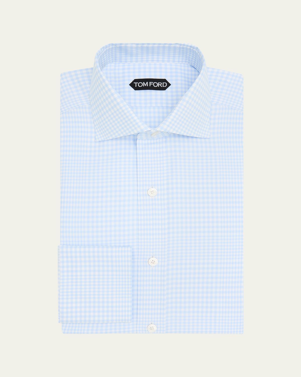 TOM FORD Men's Gingham Check Cotton Dress Shirt