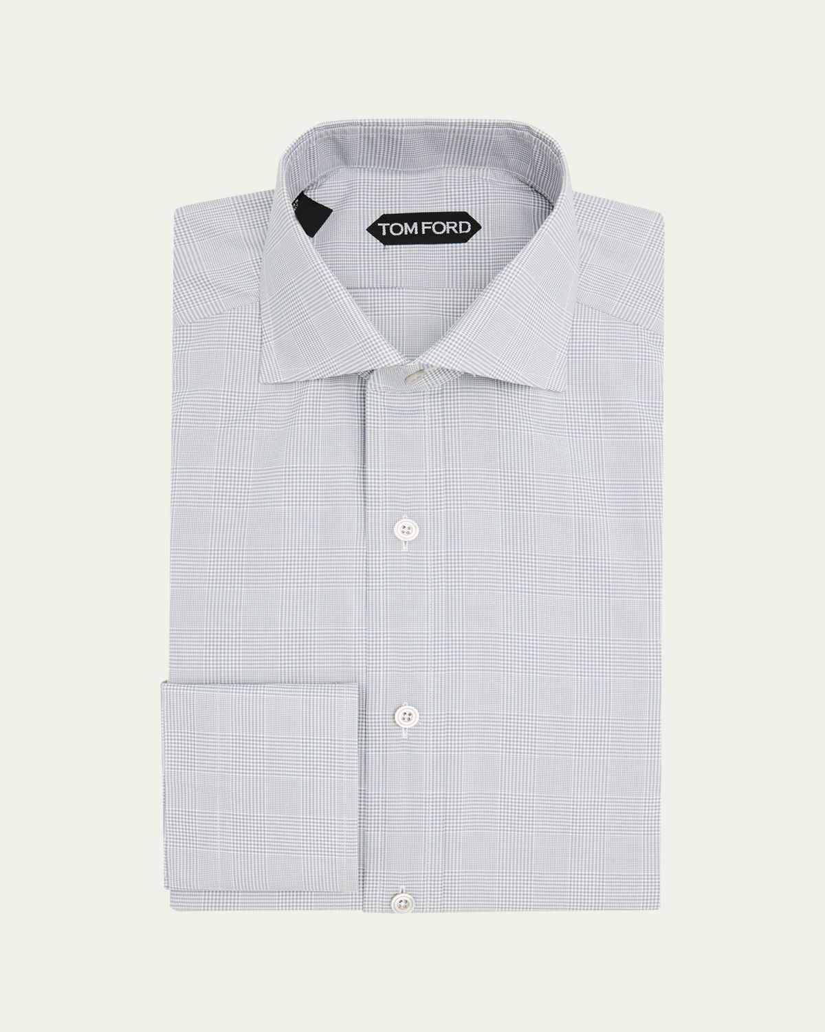 TOM FORD Men's Cotton Fine-Check Dress Shirt
