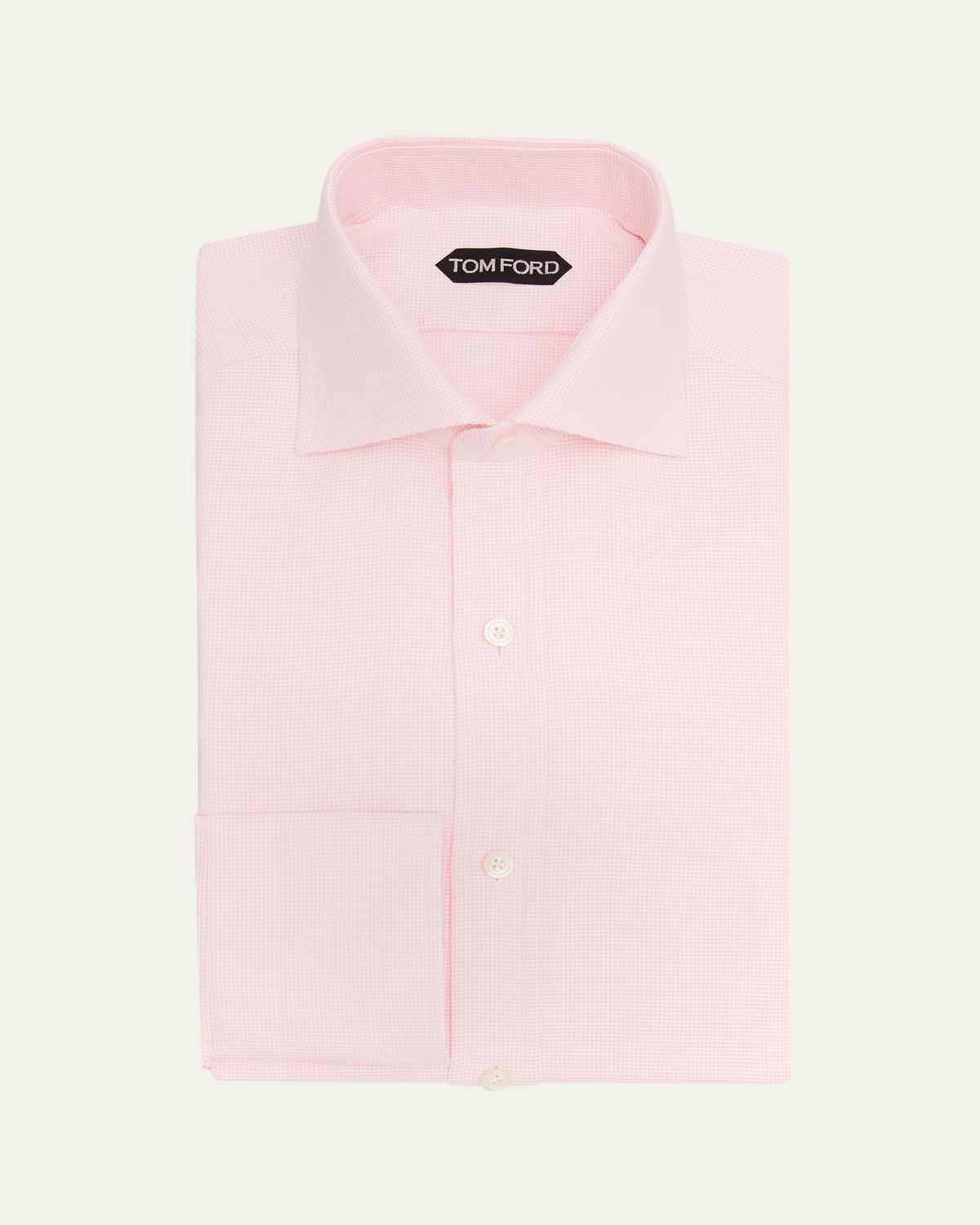 TOM FORD Men's Cotton Woven Micro-Check Dress Shirt