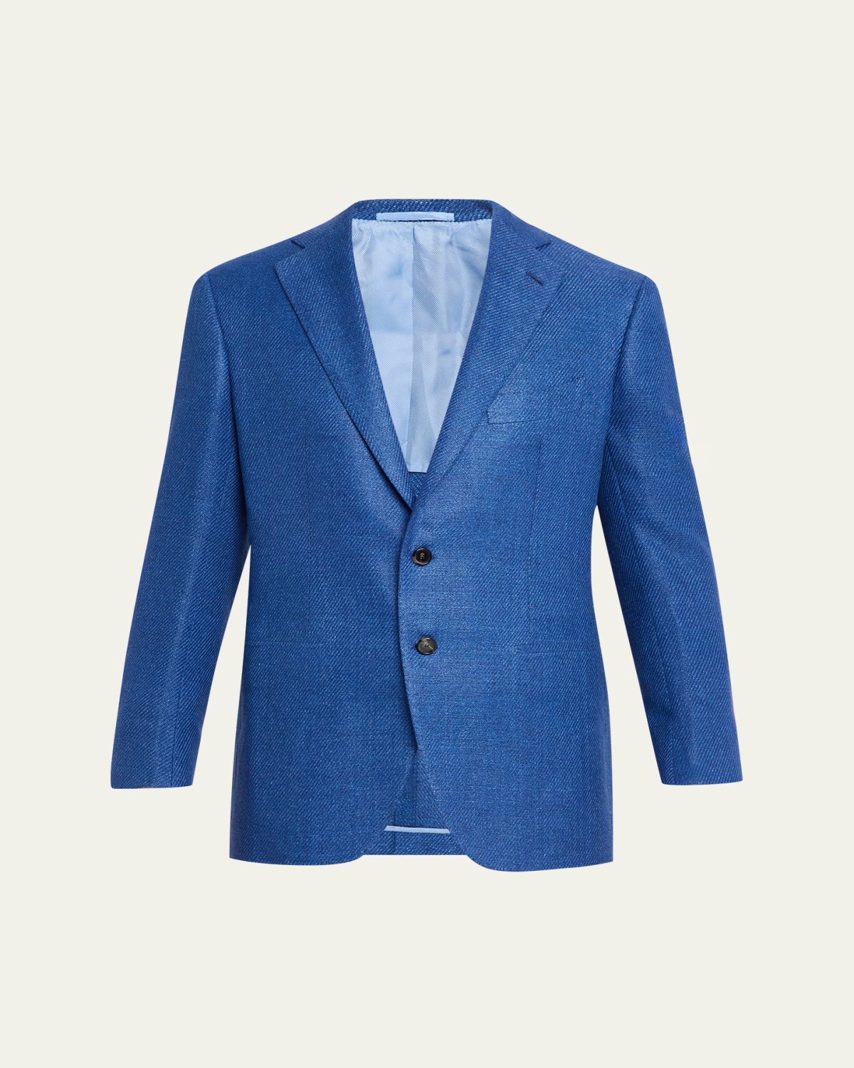 Cesare Attolini Men's Tonal Herringbone Two-Button Jacket