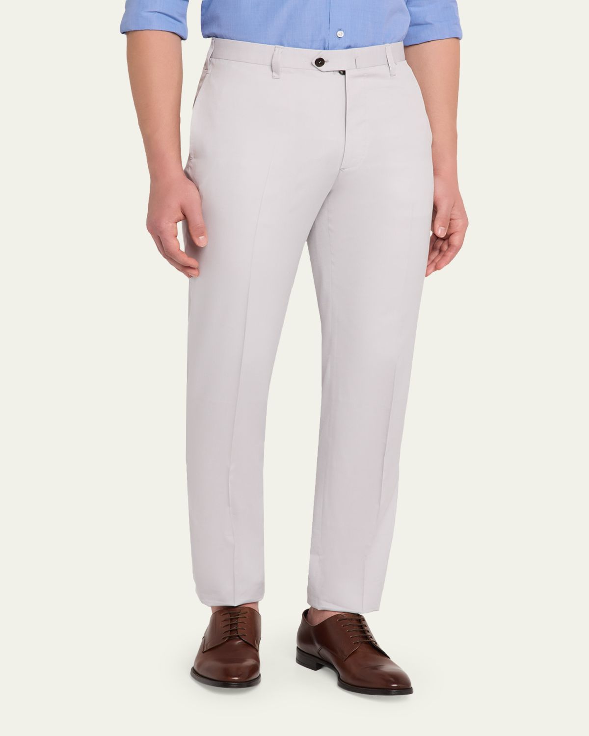 Cesare Attolini Men's Cotton-Wool Twill Pants | Thumbnail 4 Cesare Attolini Men's Cotton-Wool Twill Pants | Thumbnail 4