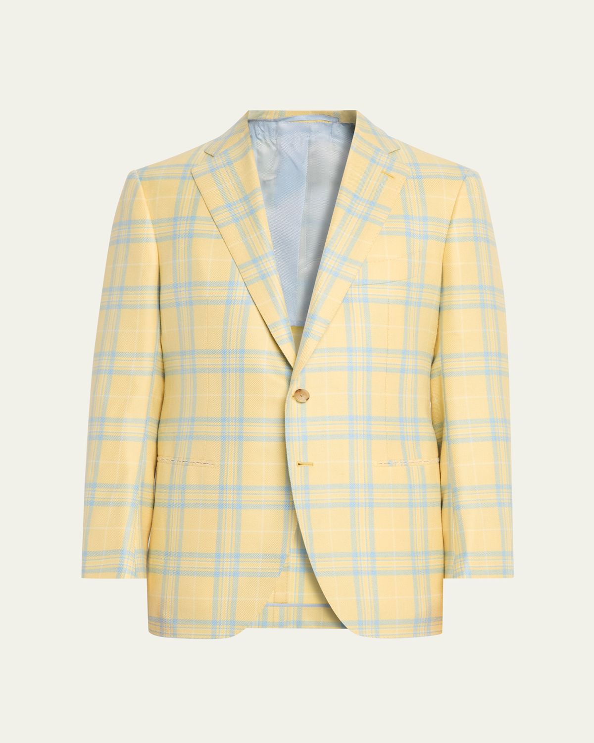 Cesare Attolini Men's Cashmere and Silk Oversized Plaid Single-Breasted Sport Coat