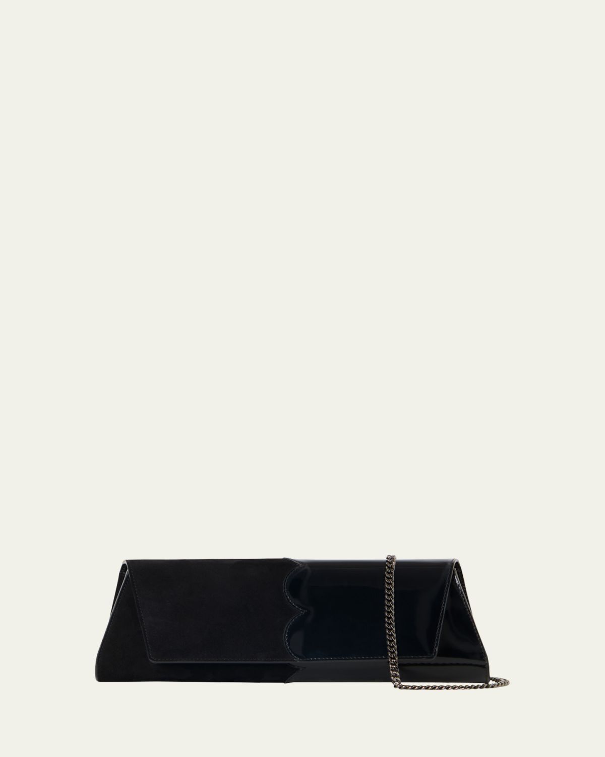 Akris Anouk Small Leather & Suede Trapezoid Clutch Bag