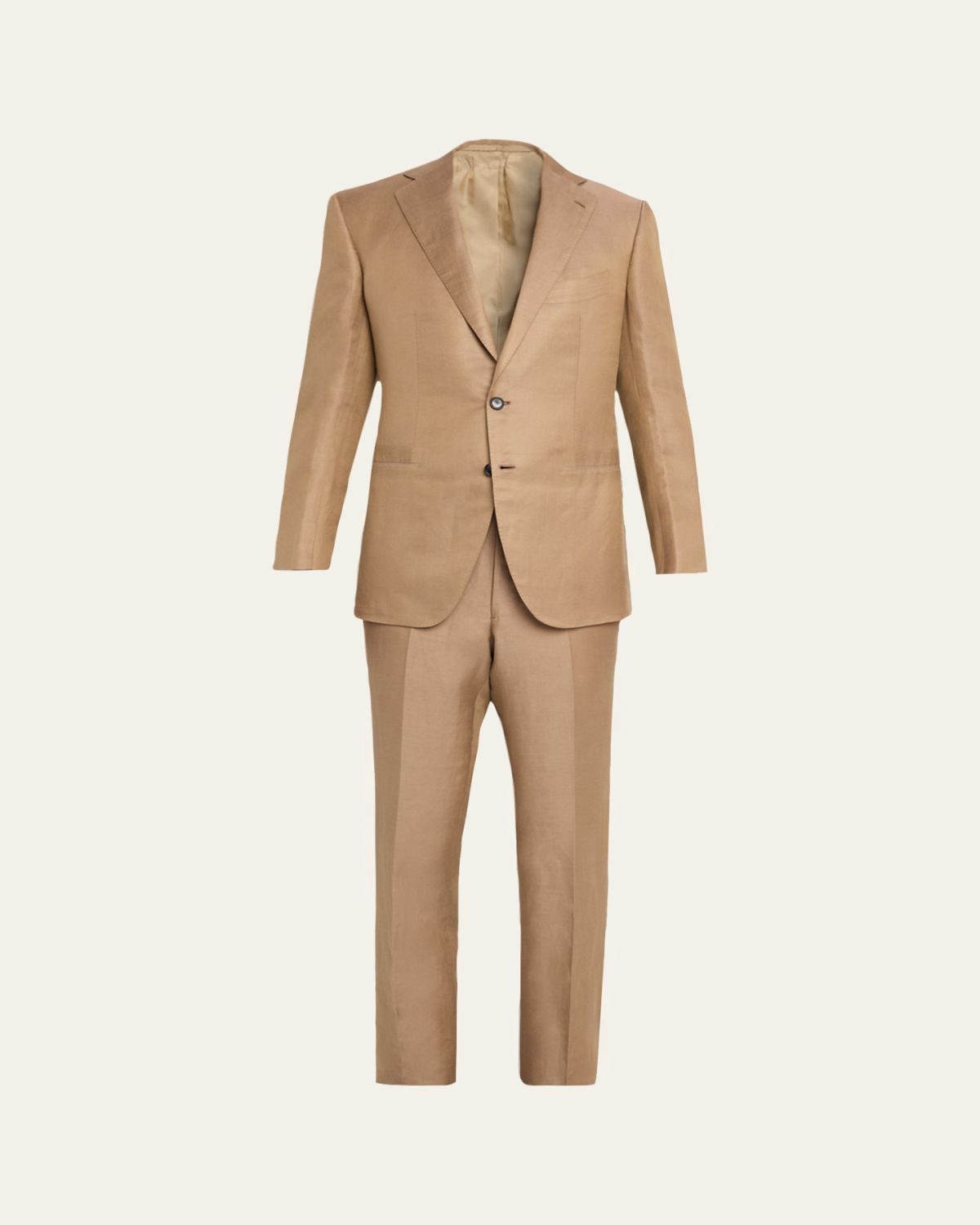 Cesare Attolini Men's Linen and Silk Topstitch-Pocket Two-Piece Suit