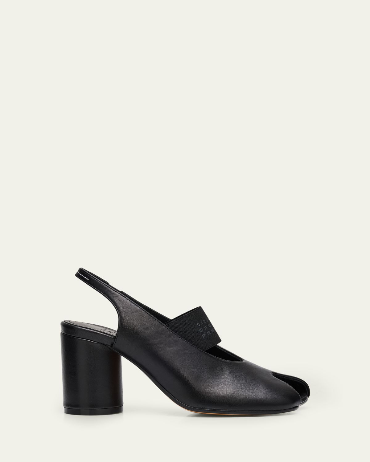 MM6 Maison Margiela 80mm Anatomic Numeric Leather Slingback Ballerina Pumps