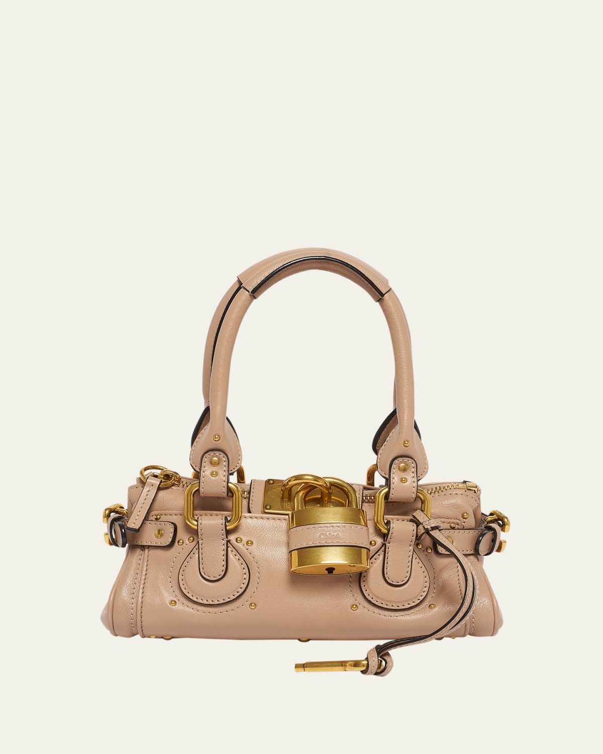 Chloe Small Paddington Padlock Shoulder Bag in Leather