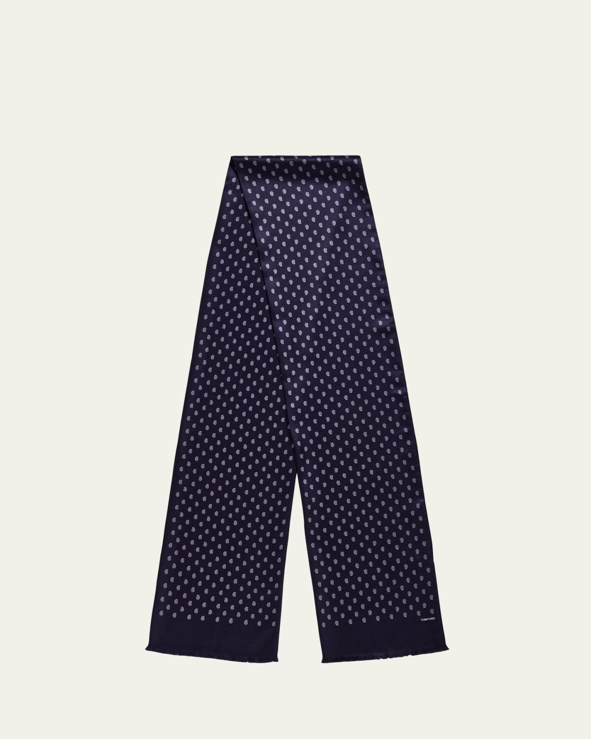 TOM FORD Men 's Micro Paisley-Print Mulberry Silk Scarf