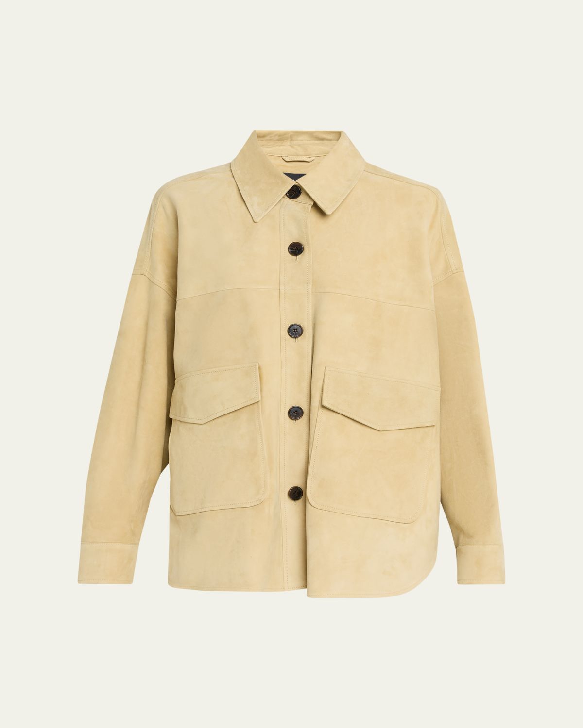Arma Kaylee Button-Down Lambskin Suede Jacket