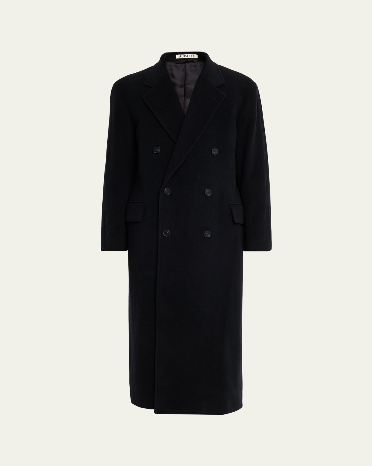 AURALEE Men's Superfine Wool Double-Breasted Overcoat