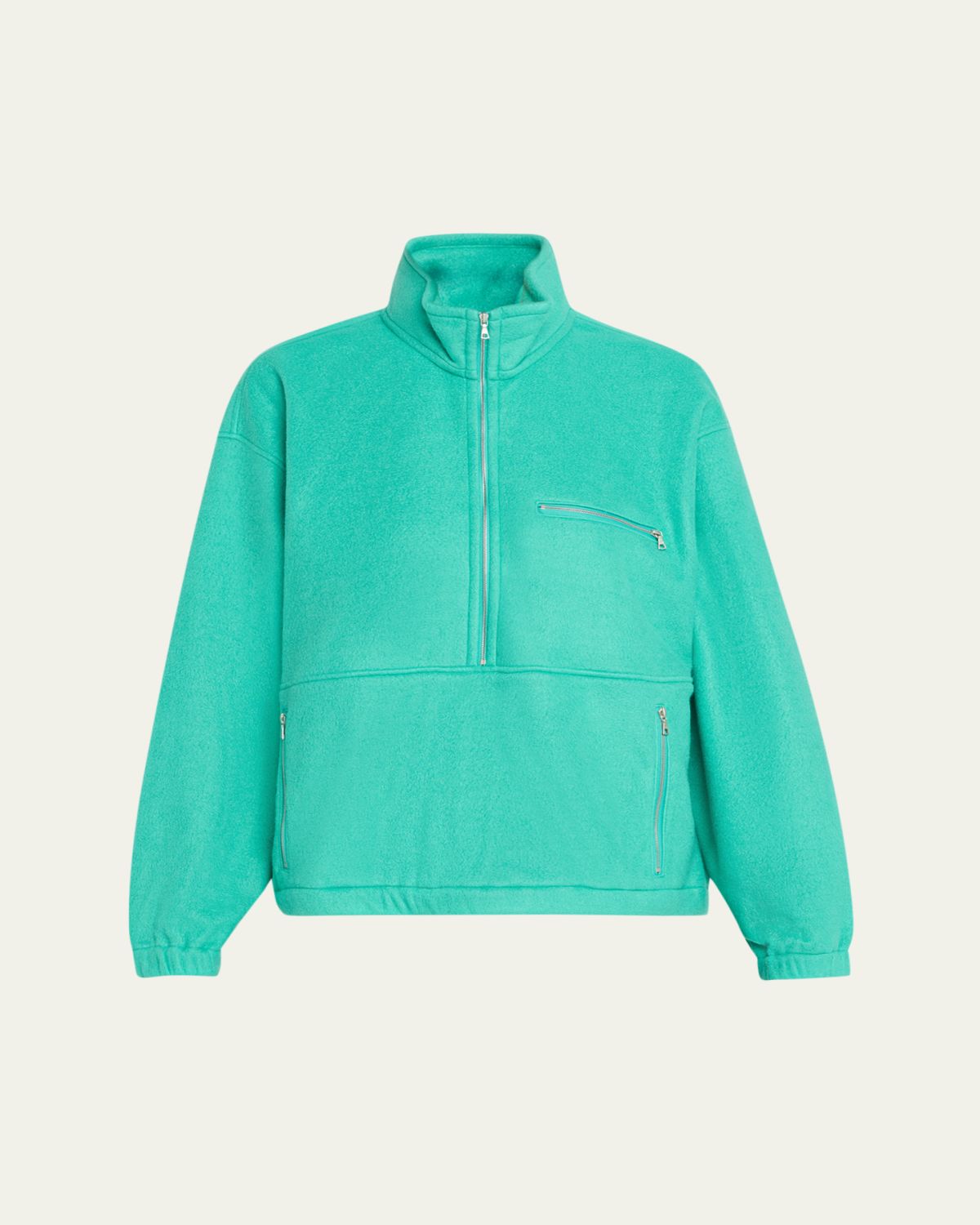 AURALEE Men's Fleece Half-Zip Sweater