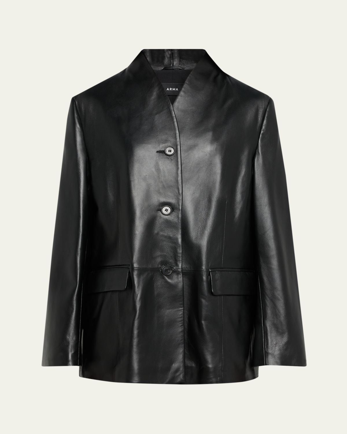Arma Juno Button-Down Leather Jacket