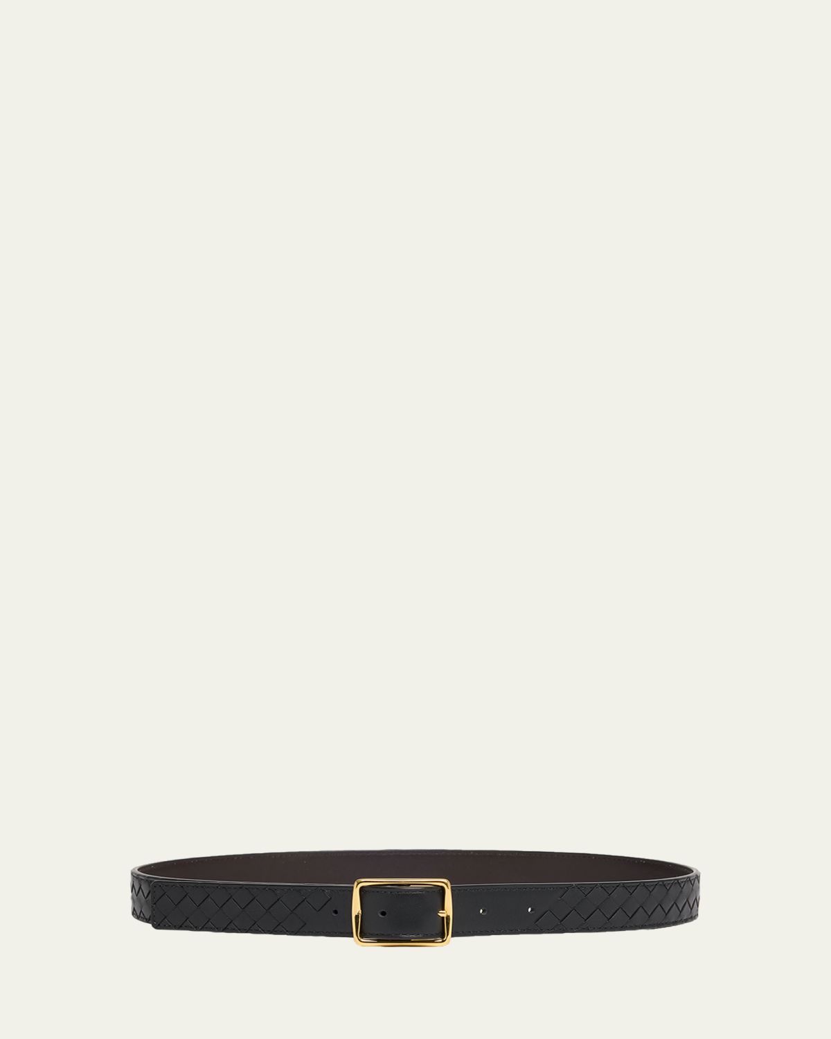 Bottega Veneta Reverso Intrecciato Calfskin Leather Belt