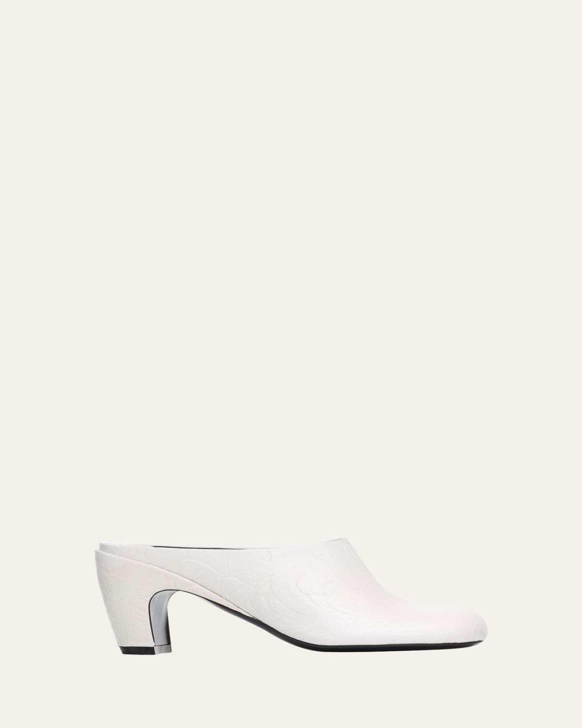 Dries Van Noten 75mm Floral Debossed Leather Mules