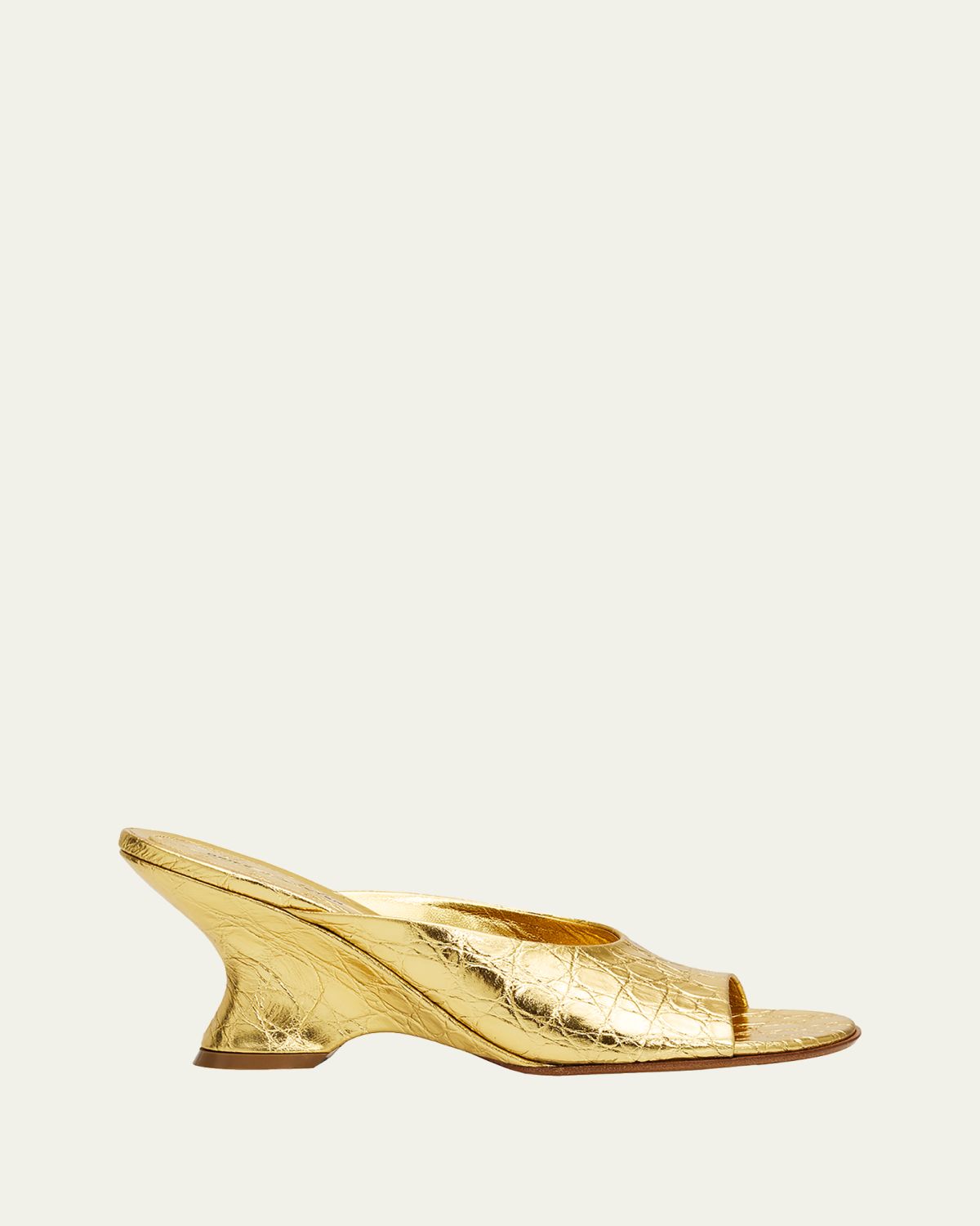 Dries Van Noten 75mm Croc-Embossed Metallic Leather Wedge Mules | Thumbnail 6 Dries Van Noten 75mm Croc-Embossed Metallic Leather Wedge Mules | Thumbnail 6
