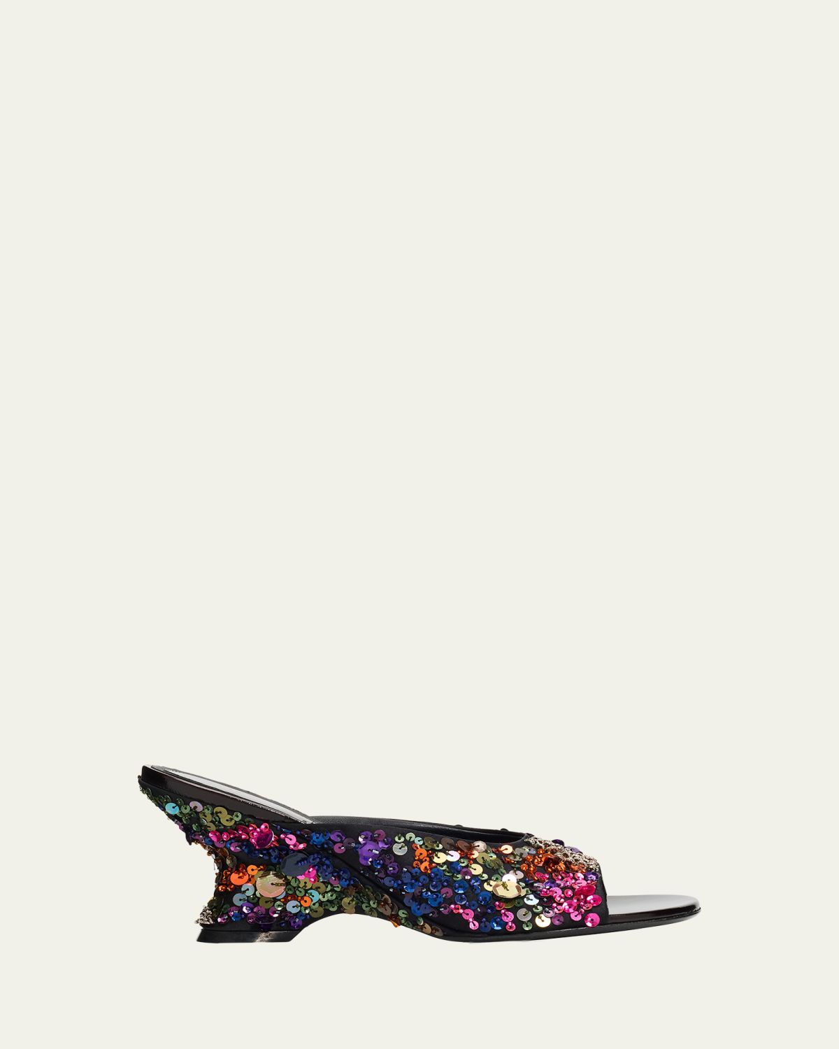 Dries Van Noten 75mm Embellished Satin Slide Sandals