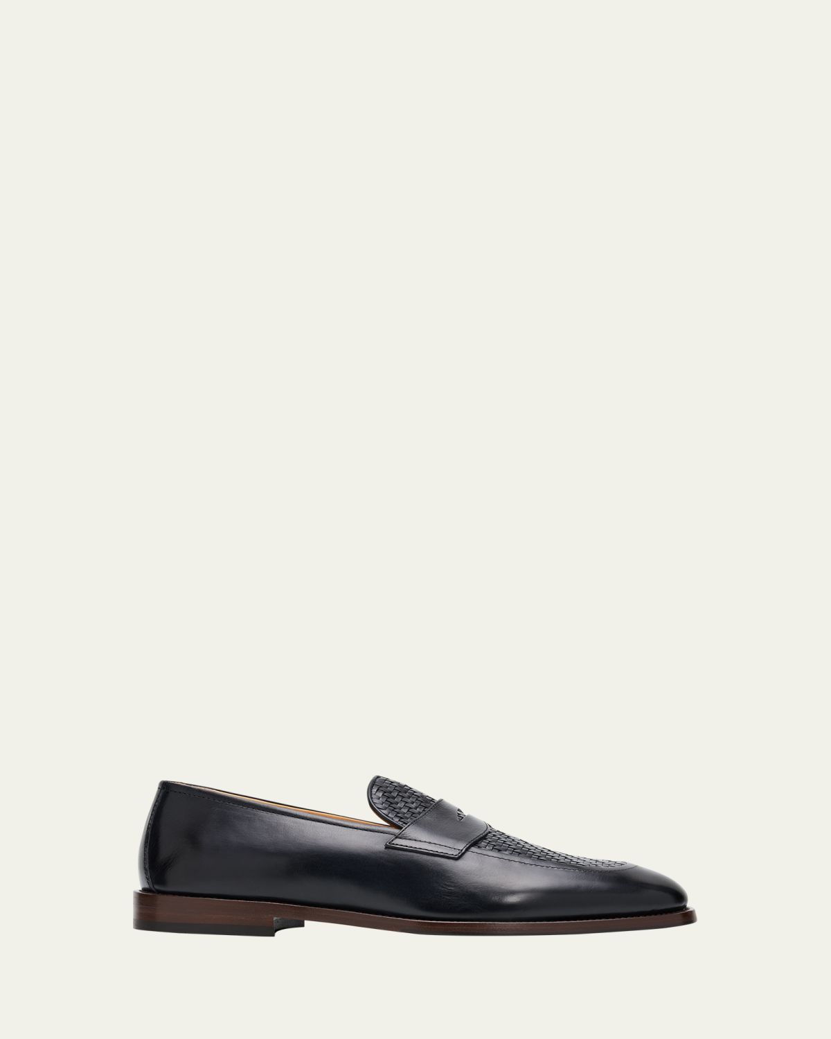 Brunello Cucinelli Men's Woven Vamp Leather Penny Loafers | Thumbnail 8 Brunello Cucinelli Men's Woven Vamp Leather Penny Loafers | Thumbnail 8