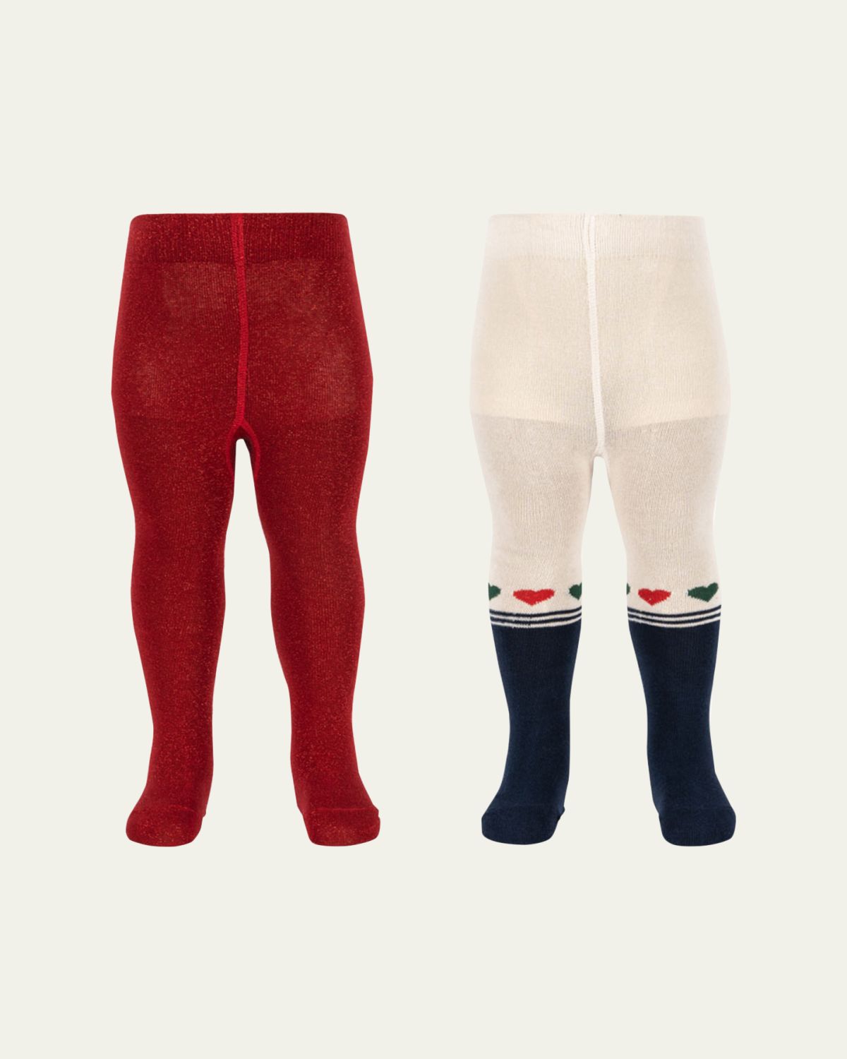 Konges Slojd Kid 's Two-Pack Lurex Cotton Tights, Size 6M-7