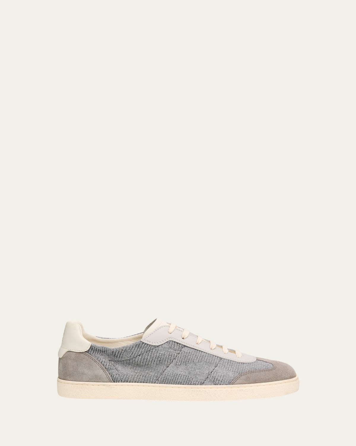 Brunello Cucinelli Men's Textile and Leather Low-Top Sneakers