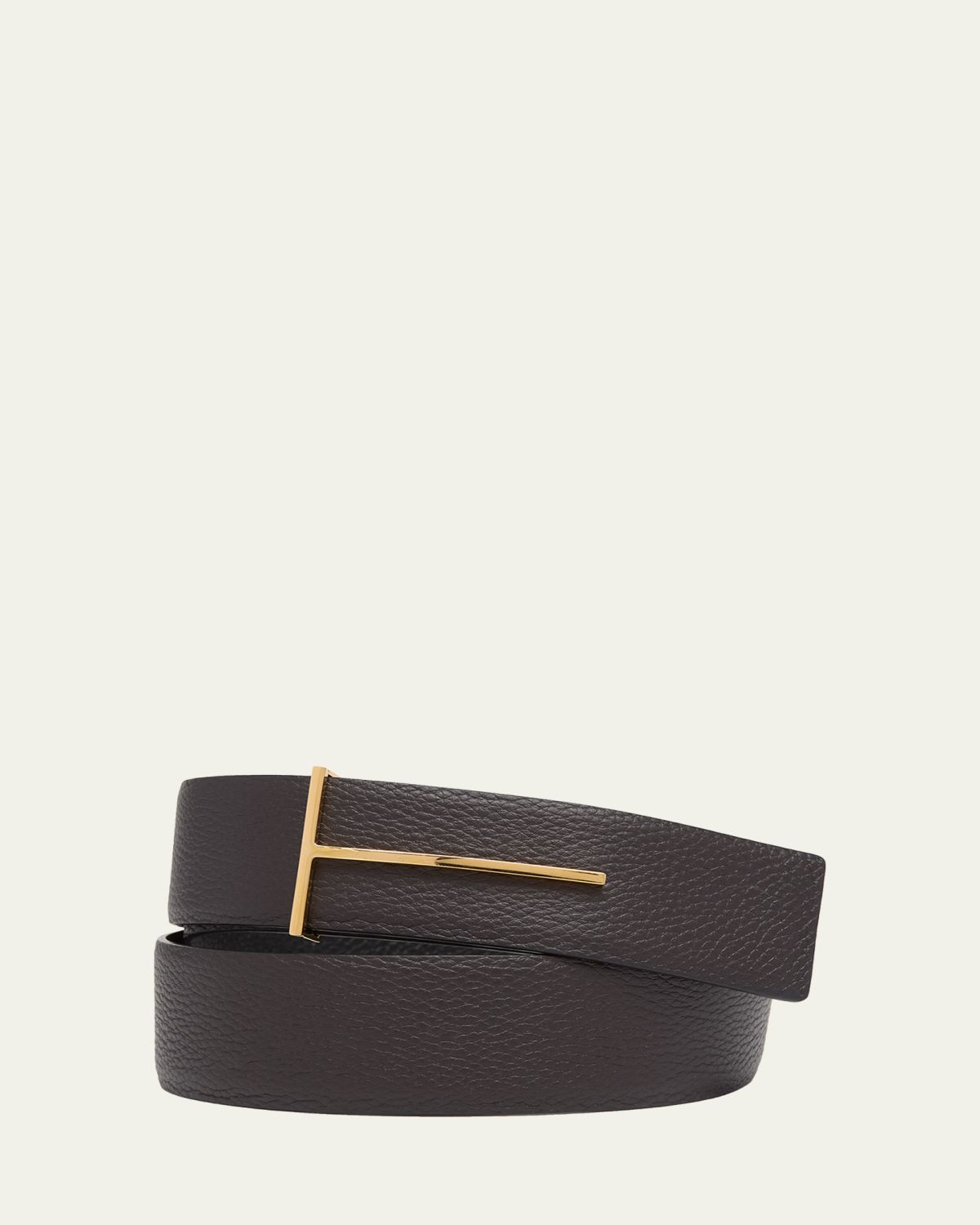 TOM FORD Men's Reversible Leather T-Buckle Belt