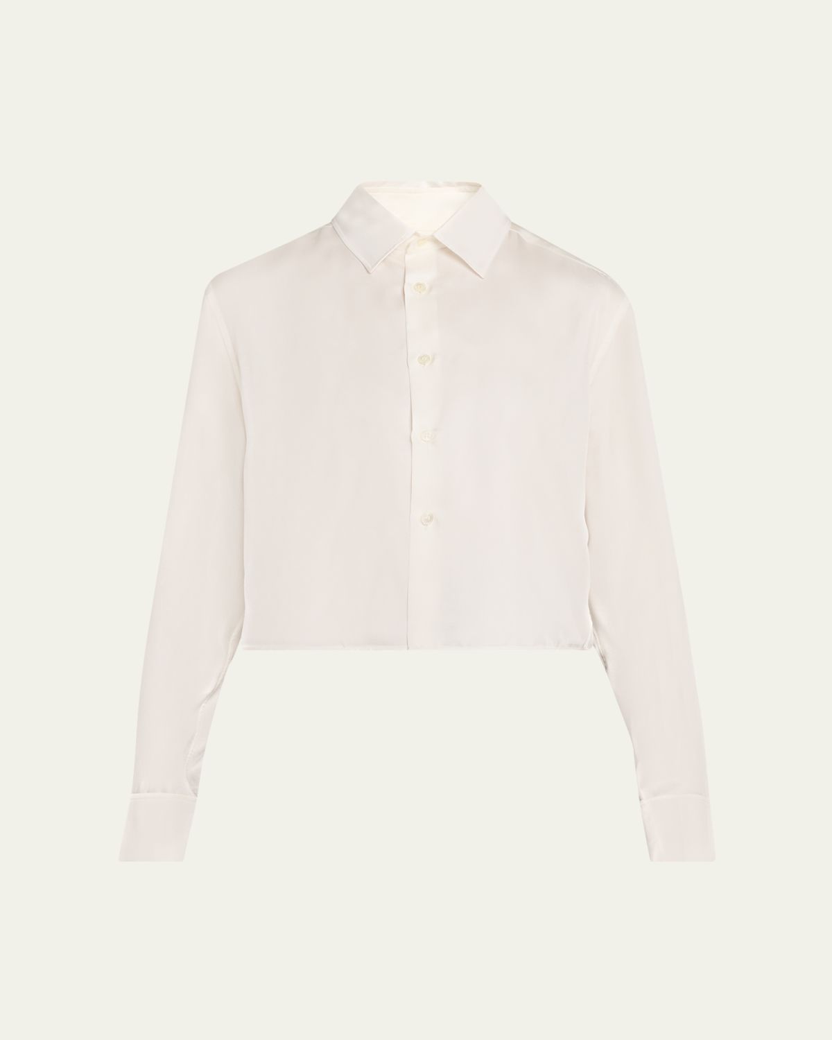 JW Anderson Silk Twill Crop Button-Down Shirt