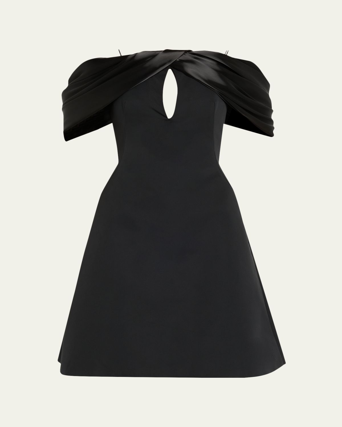 Pamella Roland Faille Off-Shoulder Mini Dress