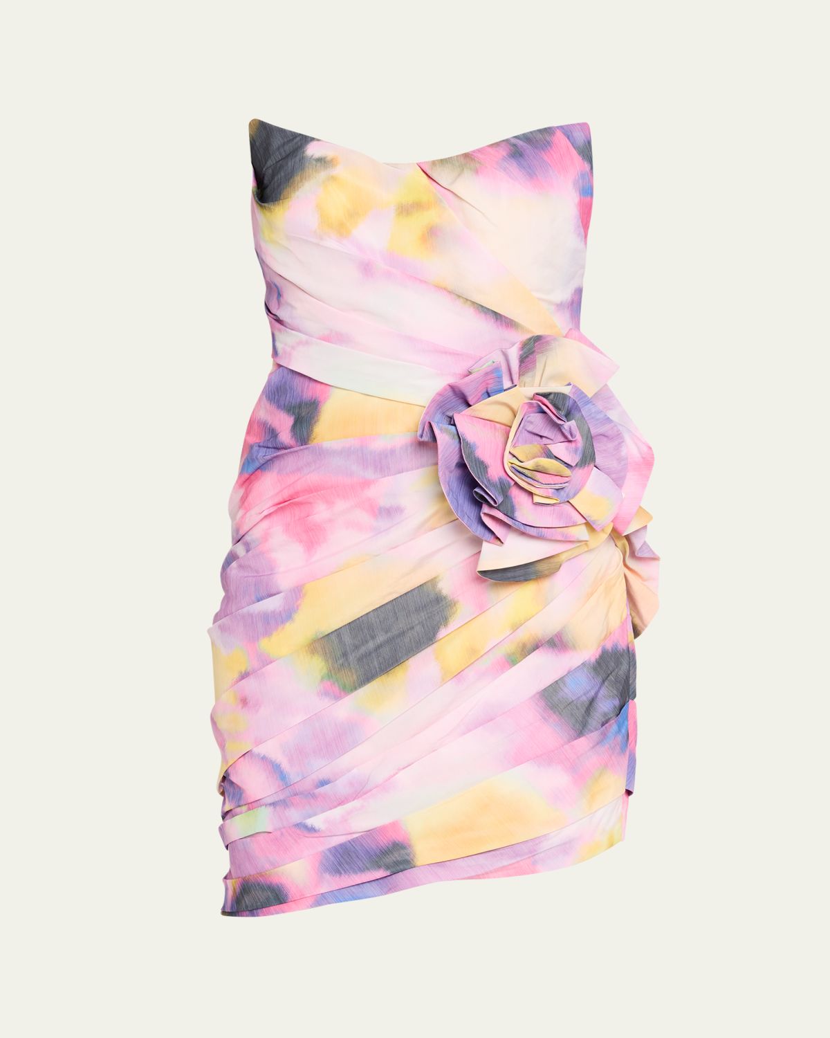 Pamella Roland Floral-Printed Taffeta Mini Dress - Women's Clothing