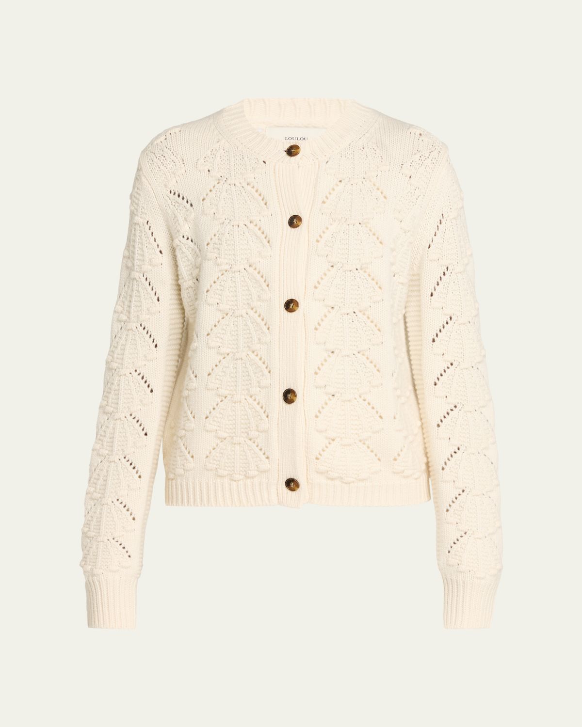 Loulou De Saison Bach 3D Shell Knit Crewneck Cardigan | Thumbnail 6