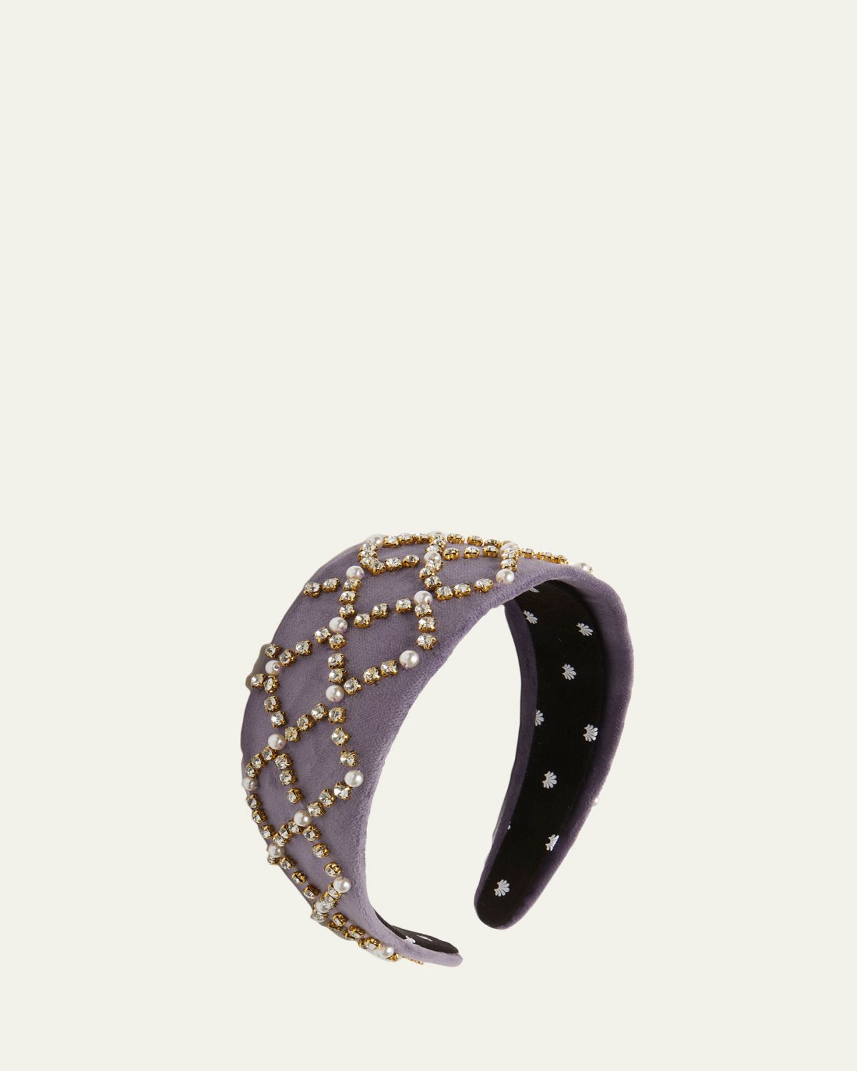 Lele Sadoughi Brigitte Embellished Velvet Headband - Women's Accessories