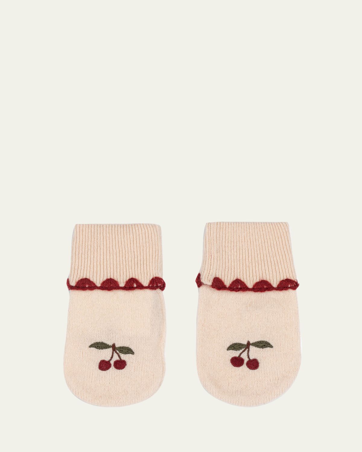 Konges Slojd Kid's Collette Embroidered Wool Mittens