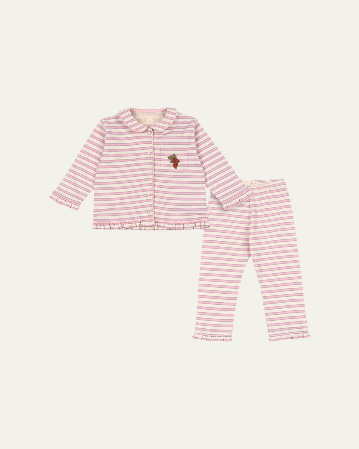Konges Slojd Girl 's Pio Frill Organic Cotton Pajama Set, 18M-10
