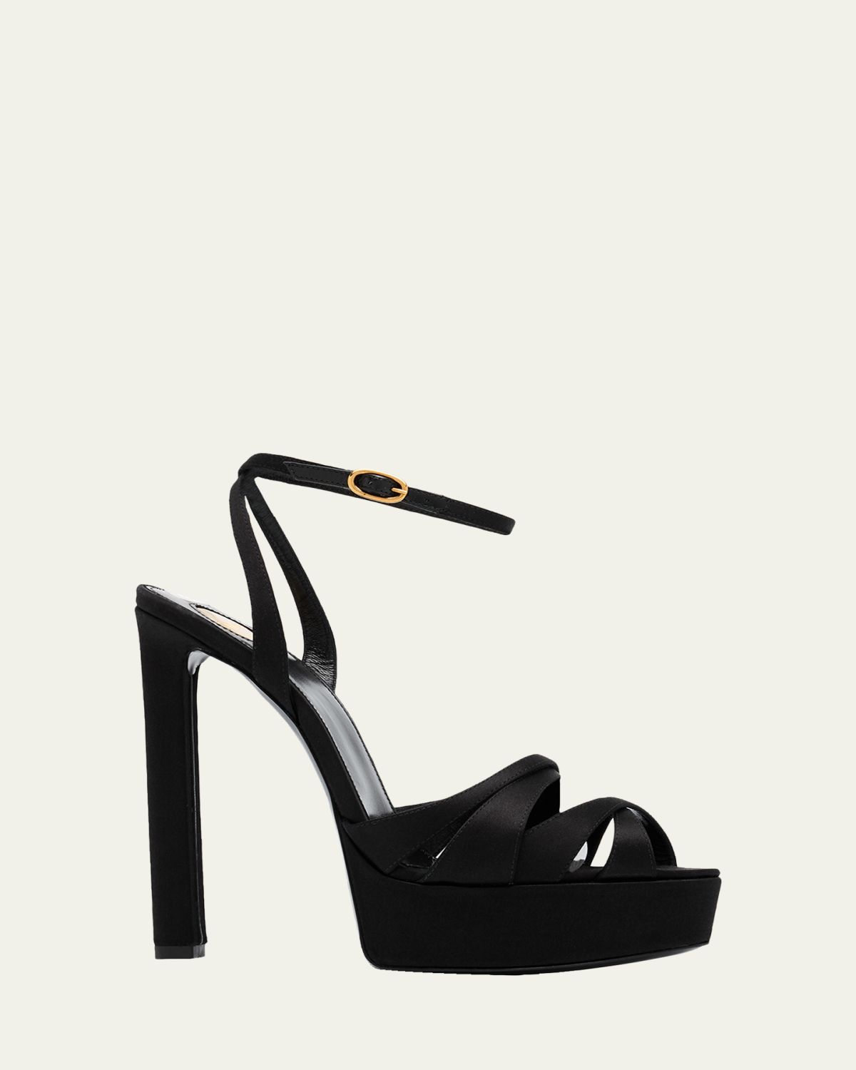 Saint Laurent 110mm Chandelle Satin Platform Sandals