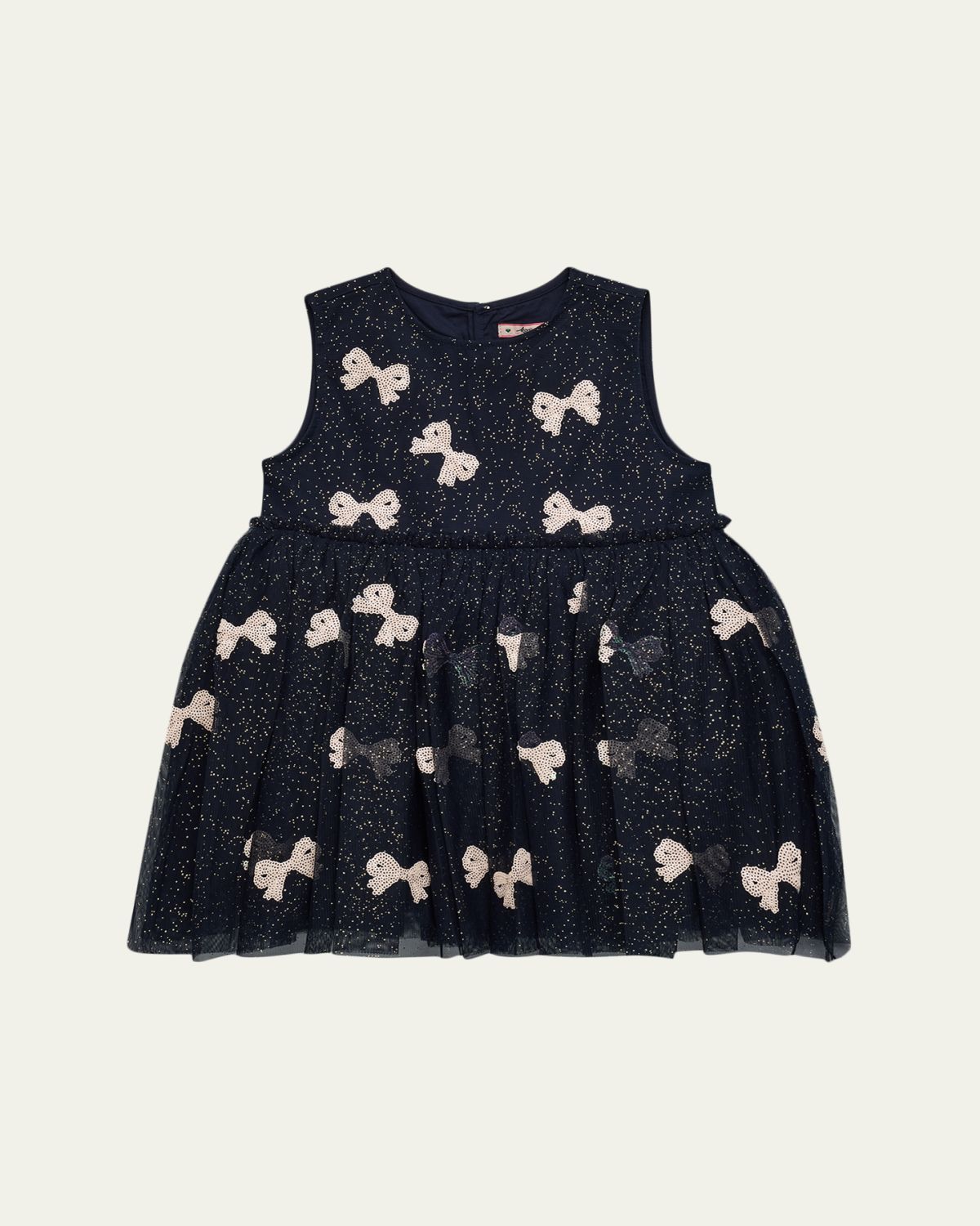 Konges Slojd Girl 's Yvonne Sequined Bow Tulle Dress, Size 12M-6