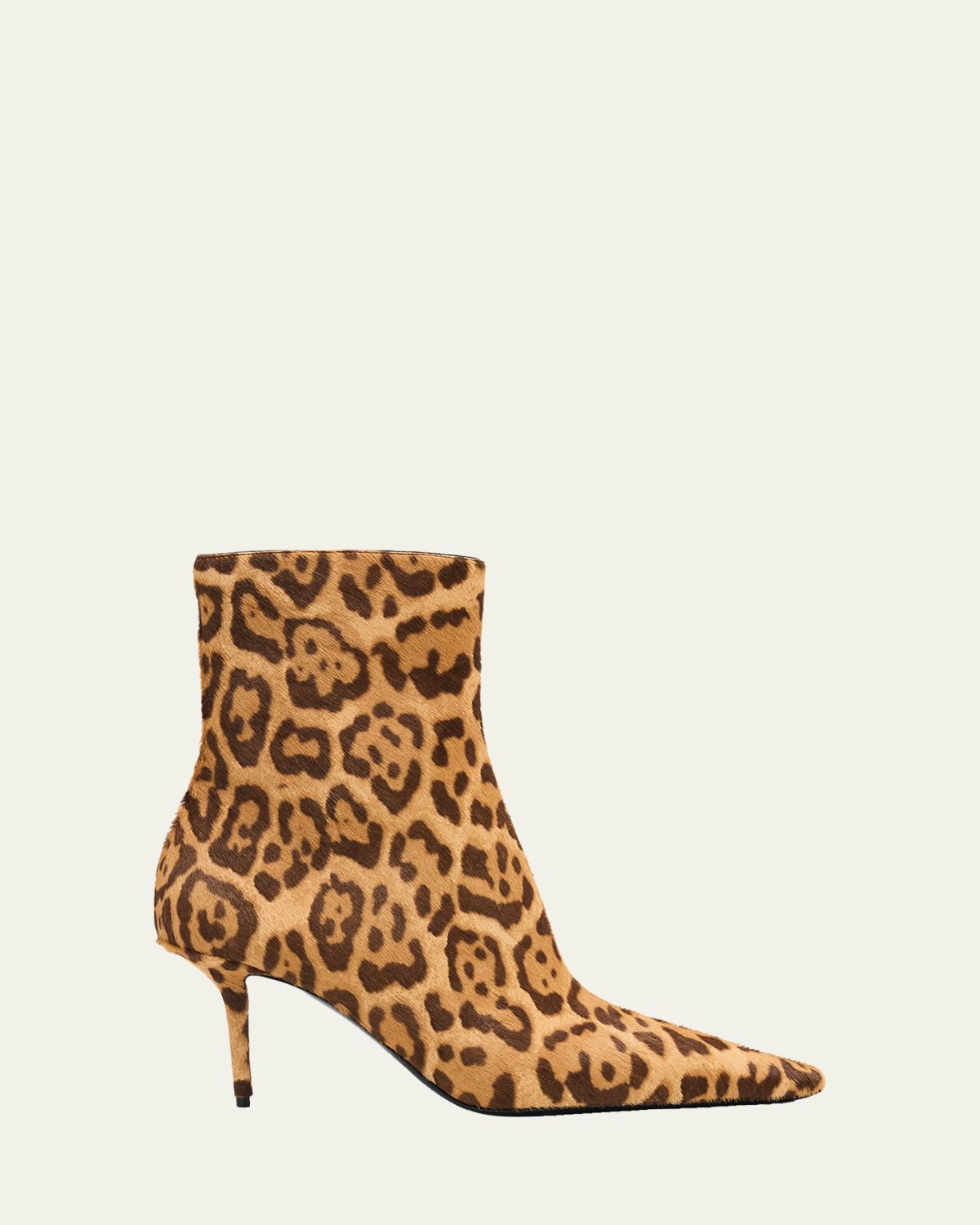 Saint Laurent 75mm Ashley Leopard Calf Hair Booties