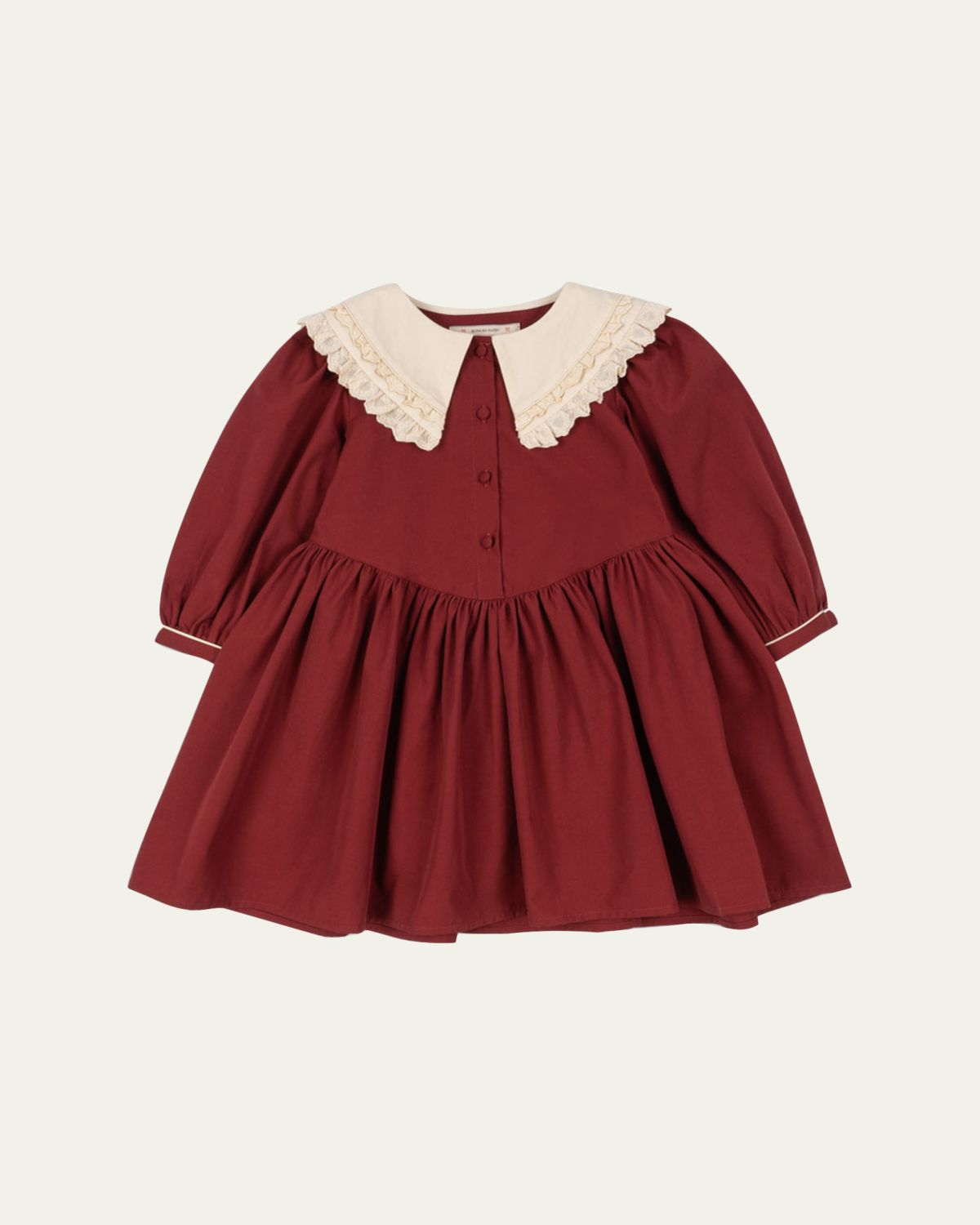 Konges Slojd Girl 's Lace-Collar Organic Cotton Dress, Size 18M-10