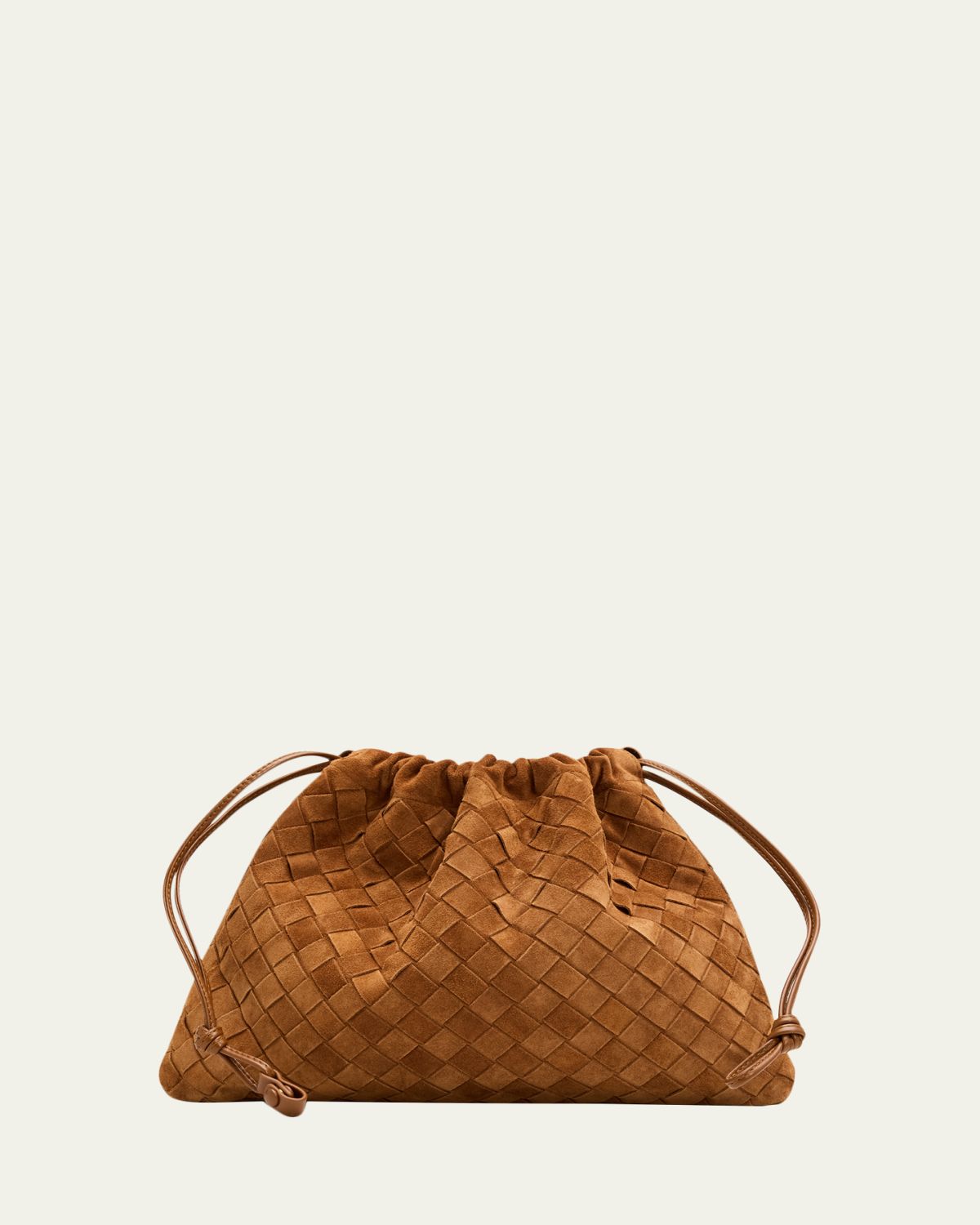 Bottega Veneta Suede Drawstring Pouch Clutch Bag