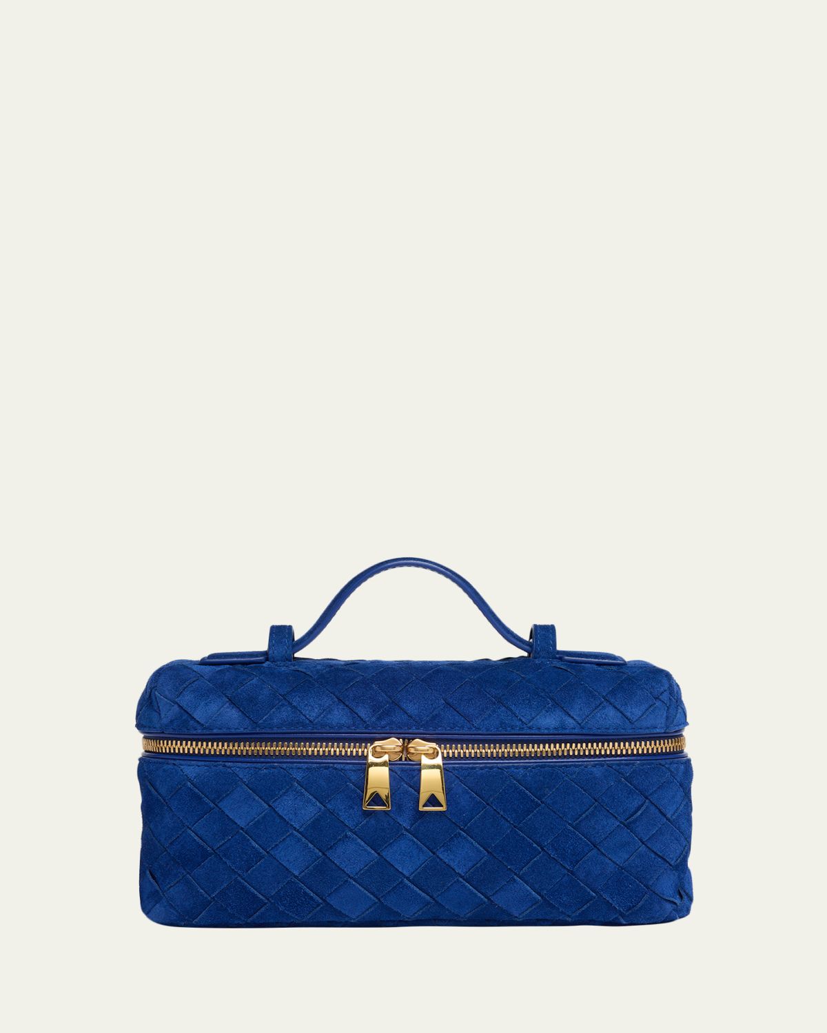 Bottega Veneta Bang Bang Vanity Intrecciato Suede Top-Handle Bag