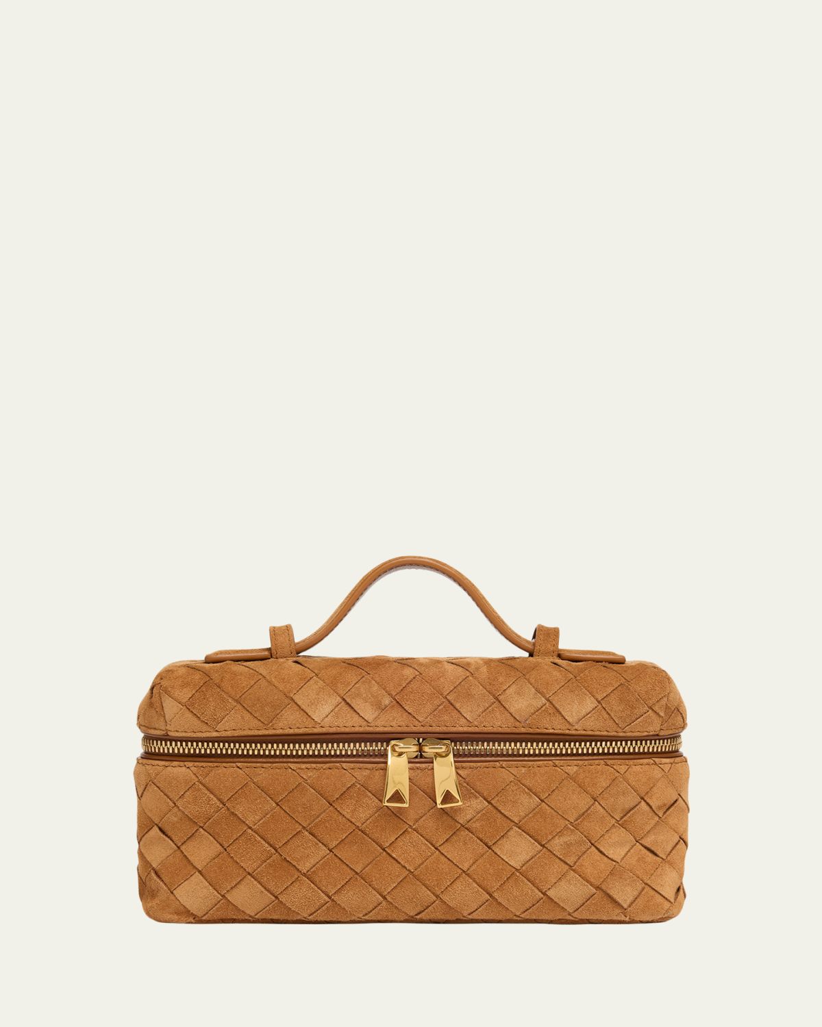 Bottega Veneta Bang Bang Vanity Intrecciato Suede Top-Handle Bag