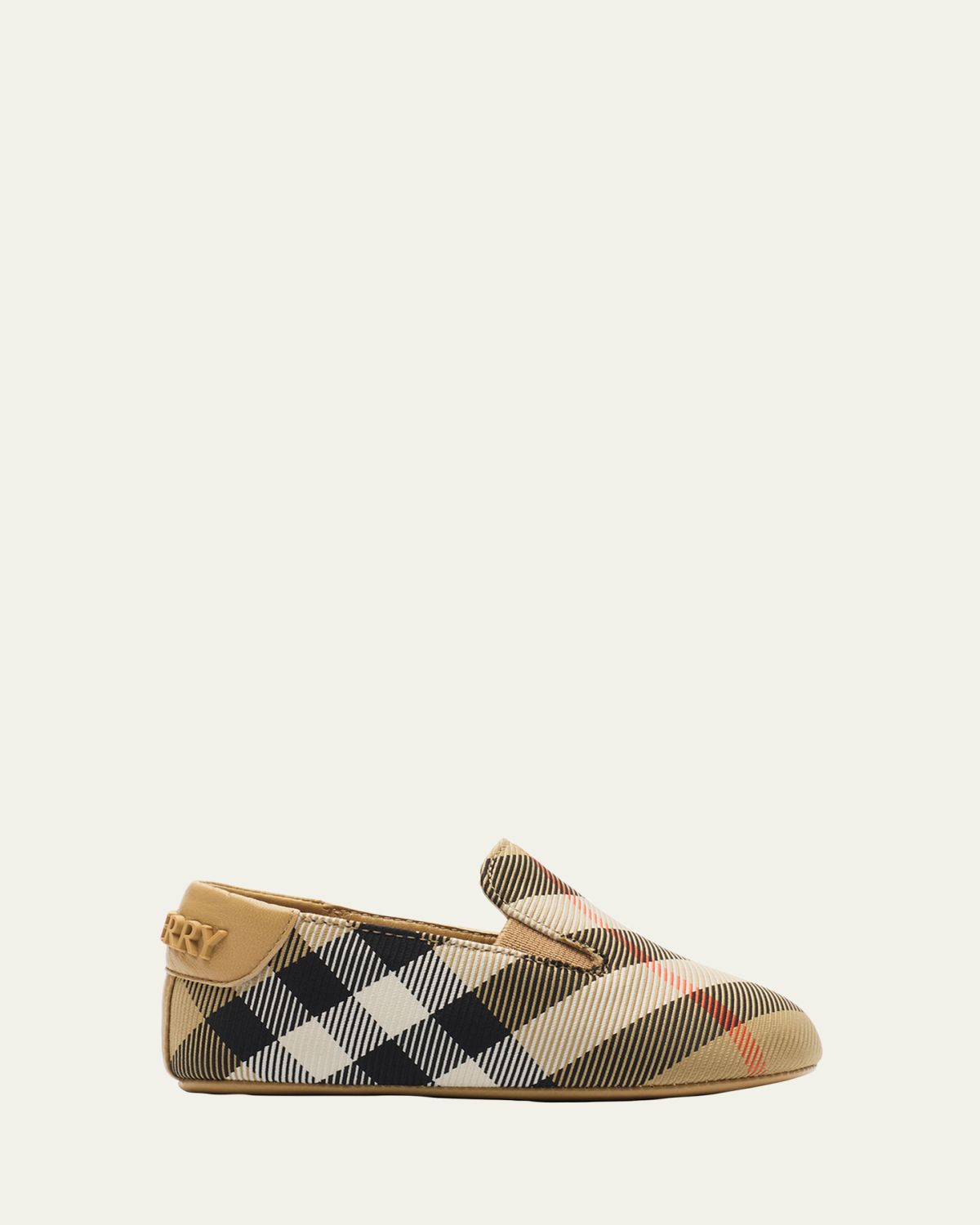 Burberry Kid 's Check Nylon-Blend Booties, Kids