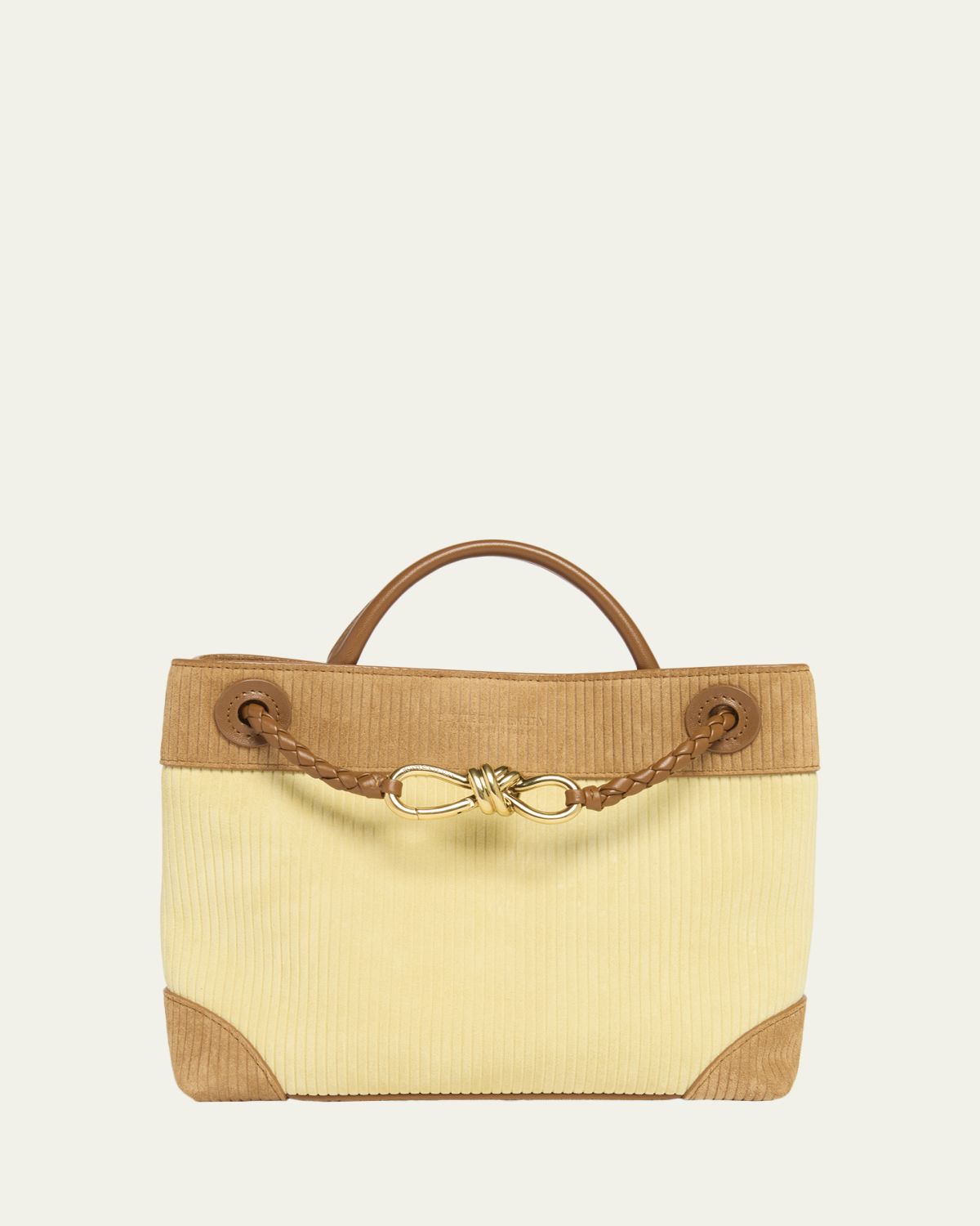 Bottega Veneta Two-Tone Suede Top-Handle Bag