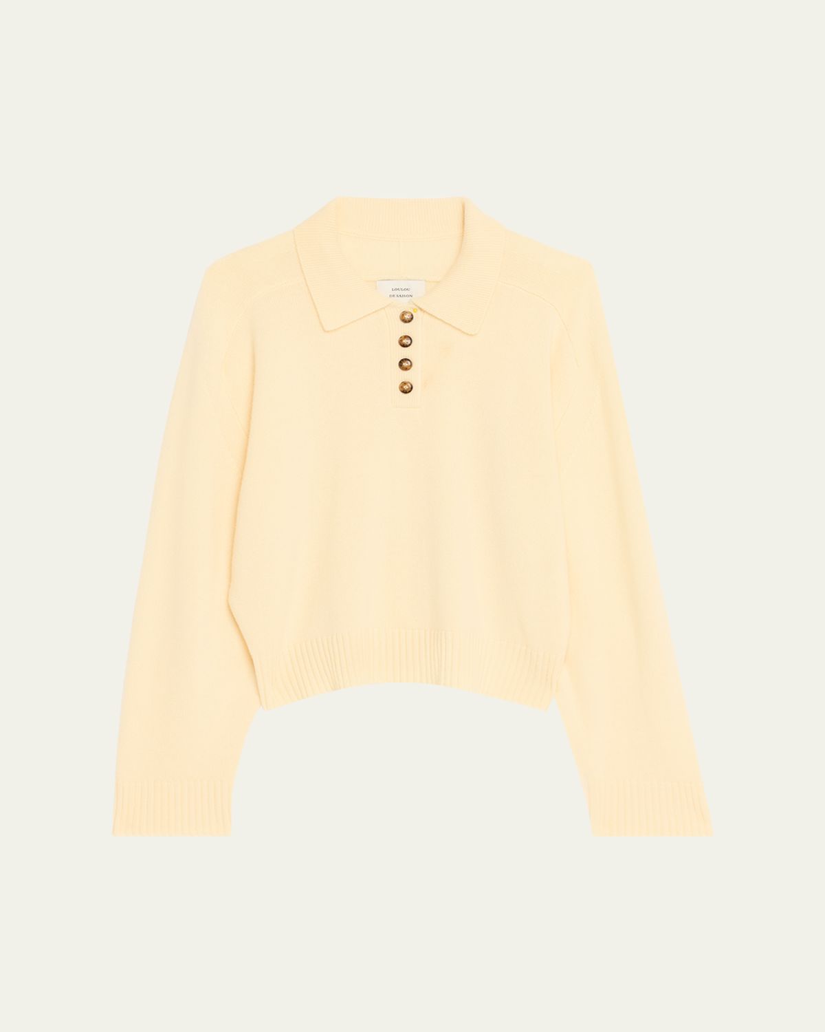 Loulou De Saison Homere Cashmere Boxy Polo Sweater