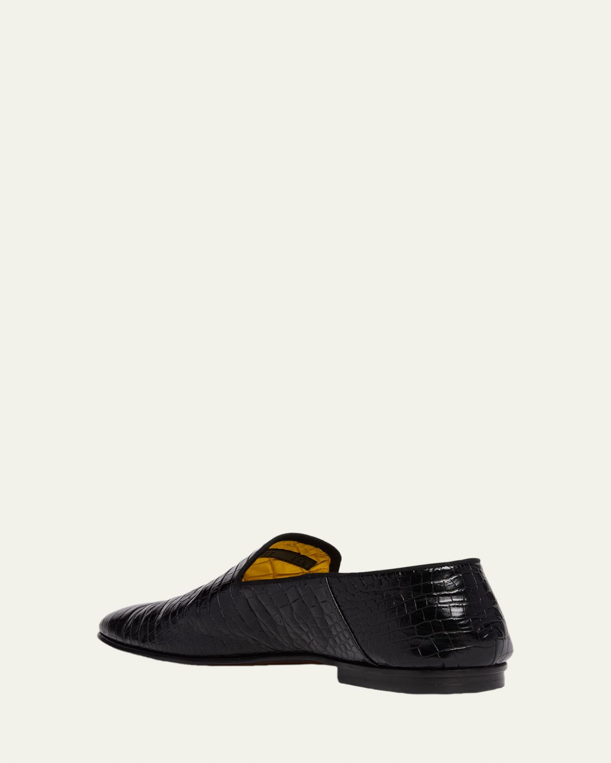 TOM FORD Men's Steven Croc-Effect Leather Slipper Loafers | Thumbnail 4