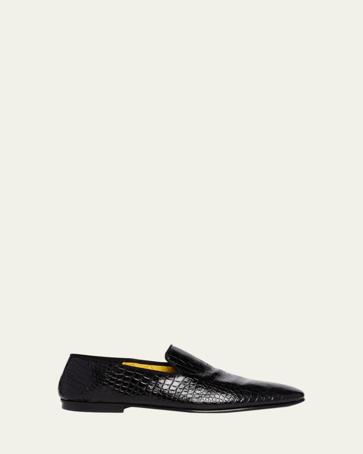 TOM FORD Men's Steven Croc-Effect Leather Slipper Loafers