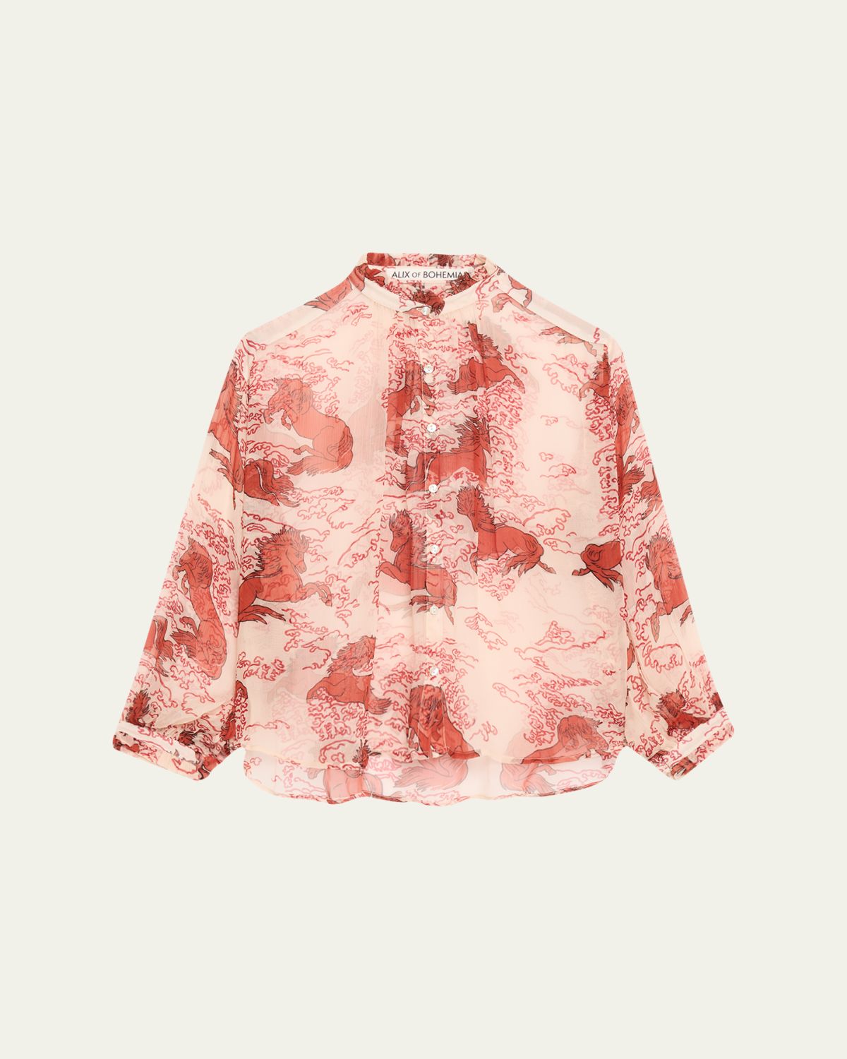 Alix of Bohemia Poet Rouge Pegasus Long-Sleeve Blouse