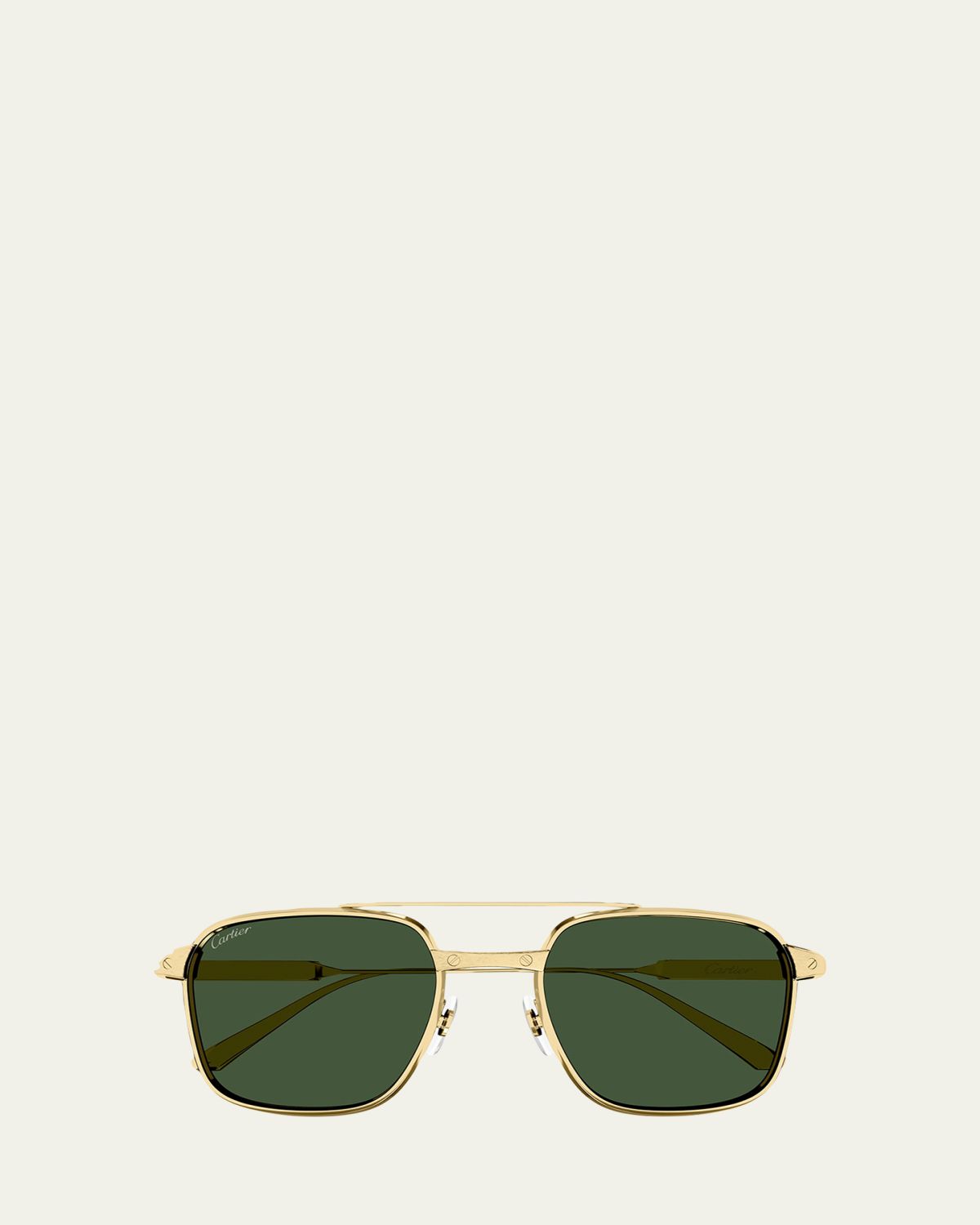 Cartier Men 's CT0610S-002 Double-Bridge Titanium Aviator Sunglasses