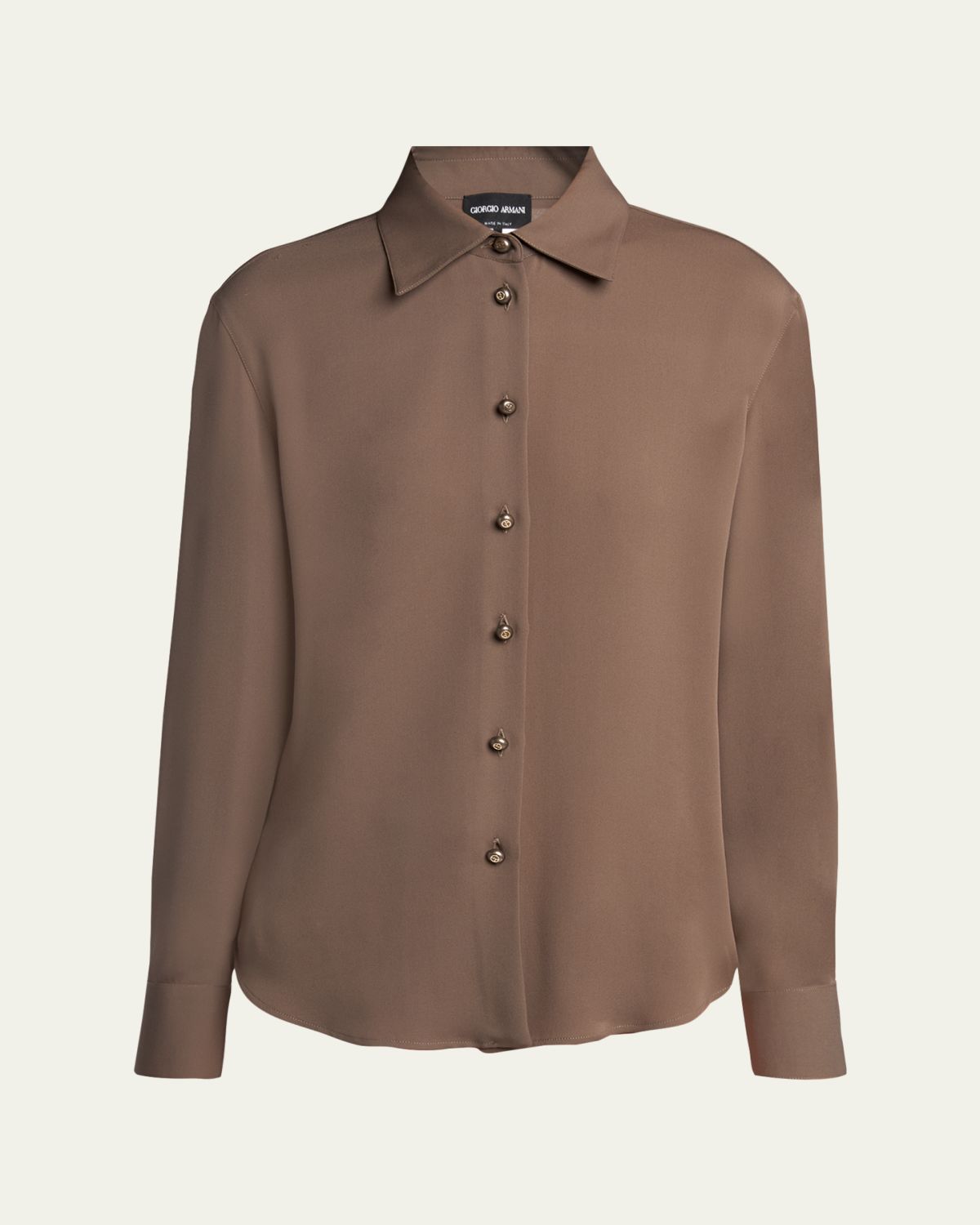 Giorgio Armani Pearly Buttoned Silk Georgette Shirt