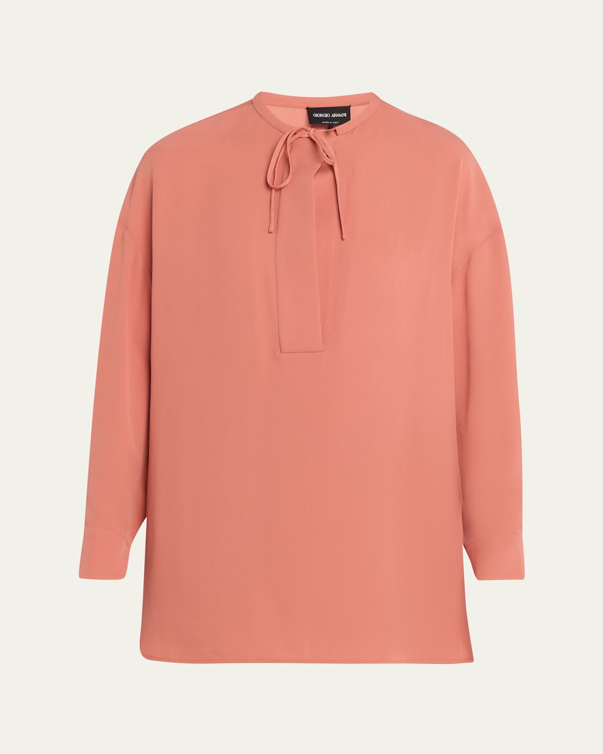 Giorgio Armani Triple Silk Georgette Neck-Tie Blouse